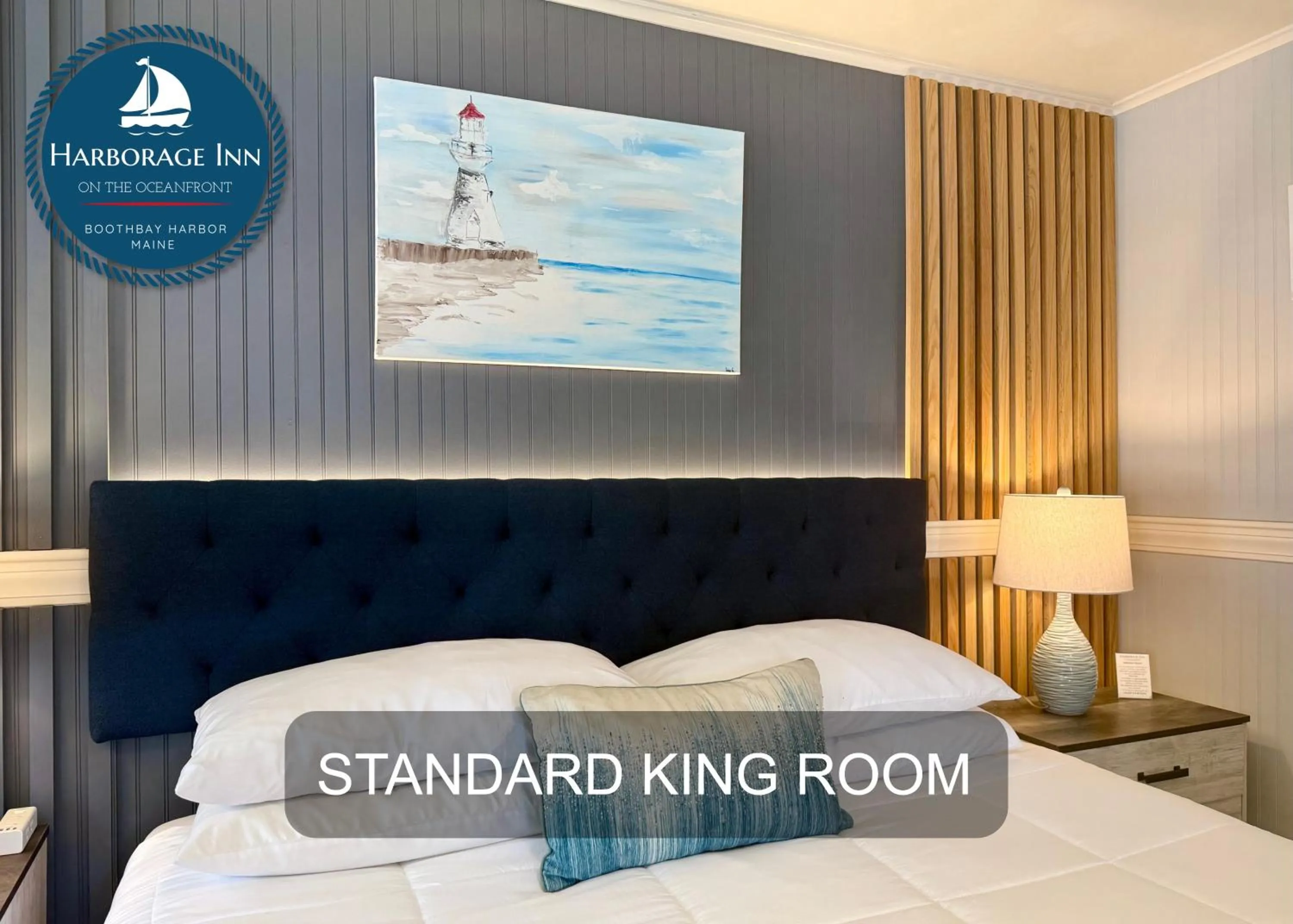 Bed in Harborage Inn on the Oceanfront