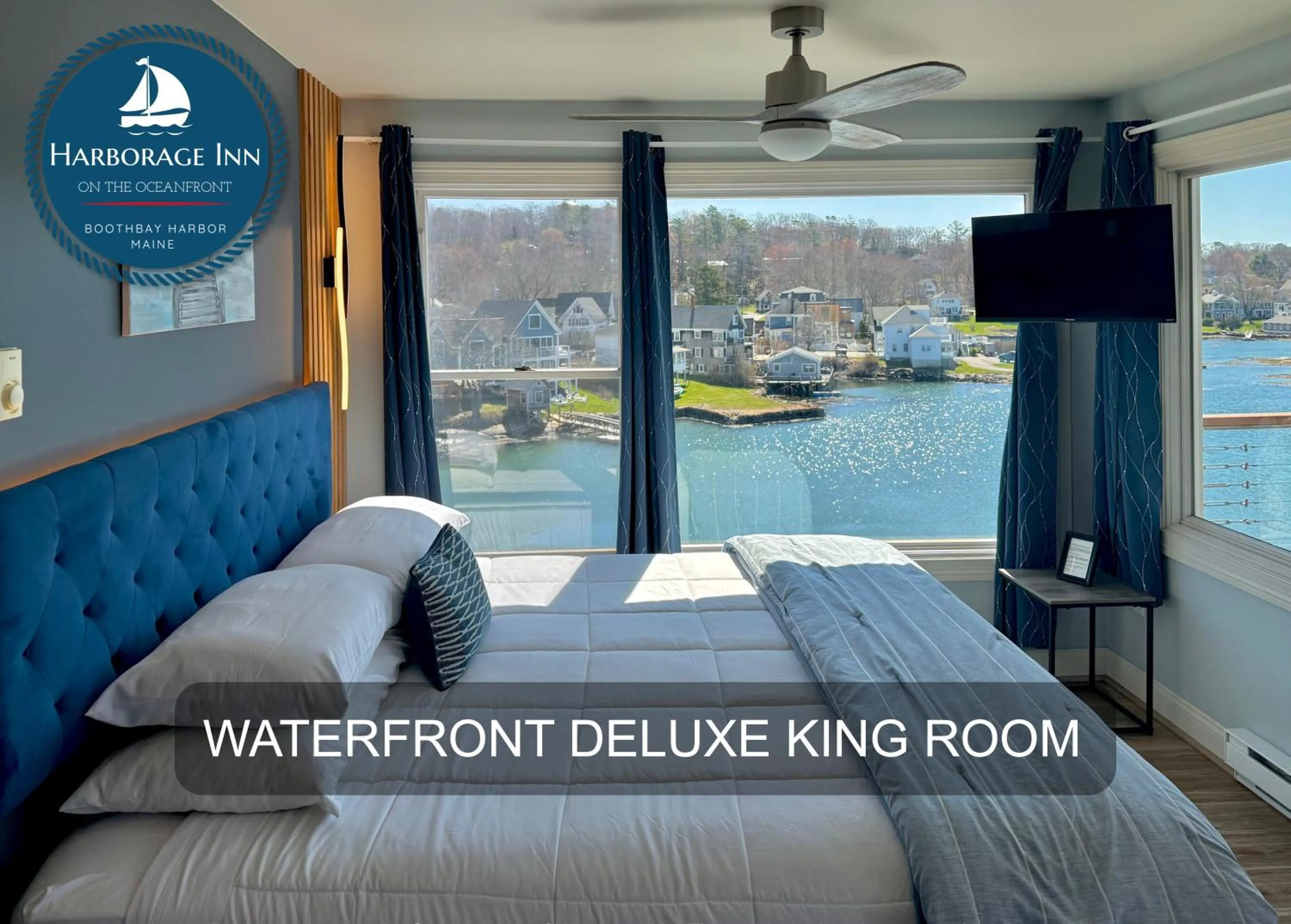 View (from property/room), Bed in Harborage Inn on the Oceanfront