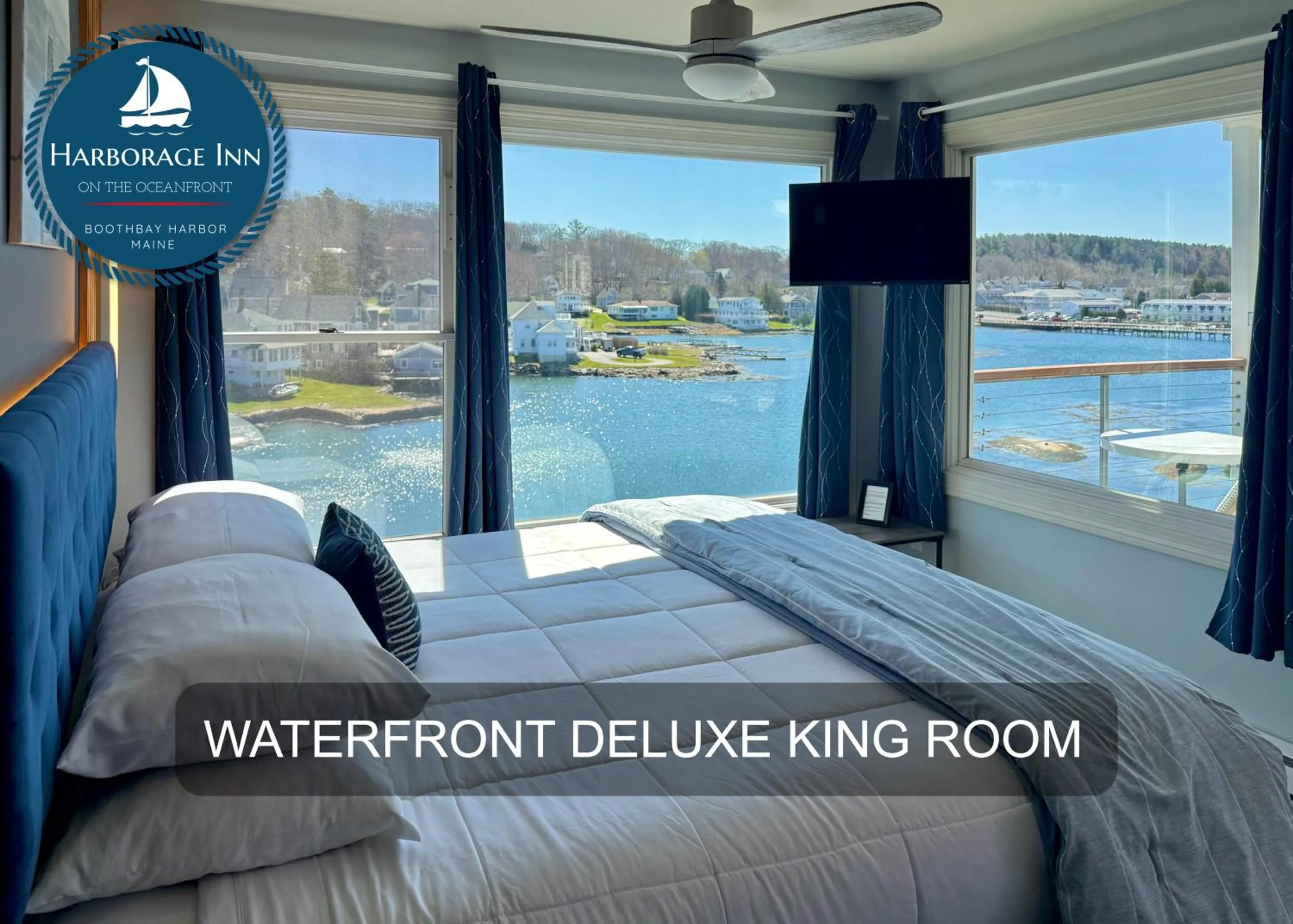 View (from property/room), Bed in Harborage Inn on the Oceanfront