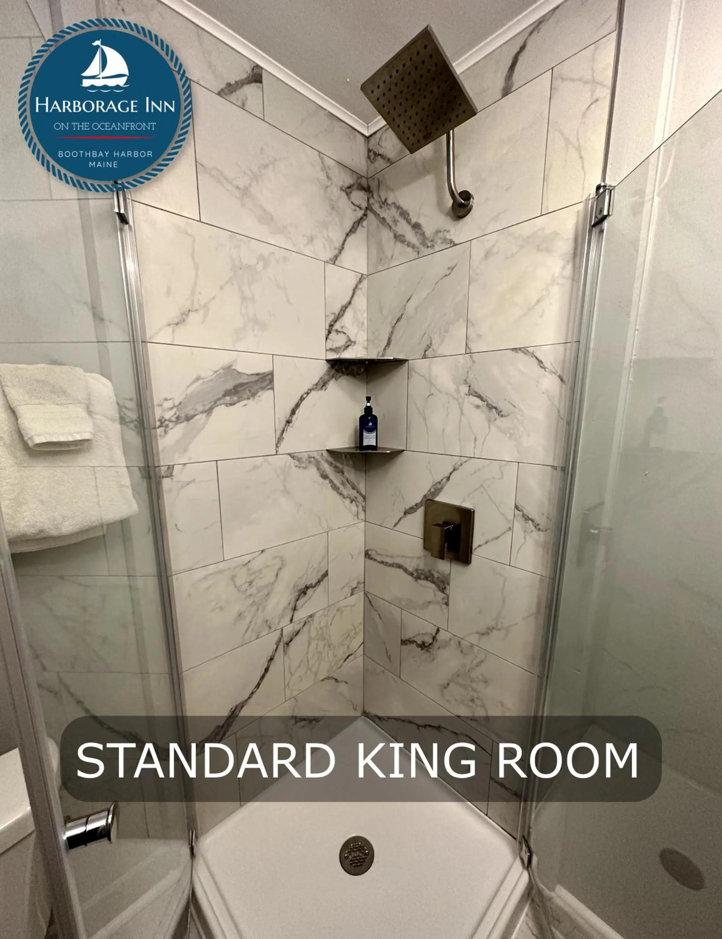 Shower in Harborage Inn on the Oceanfront