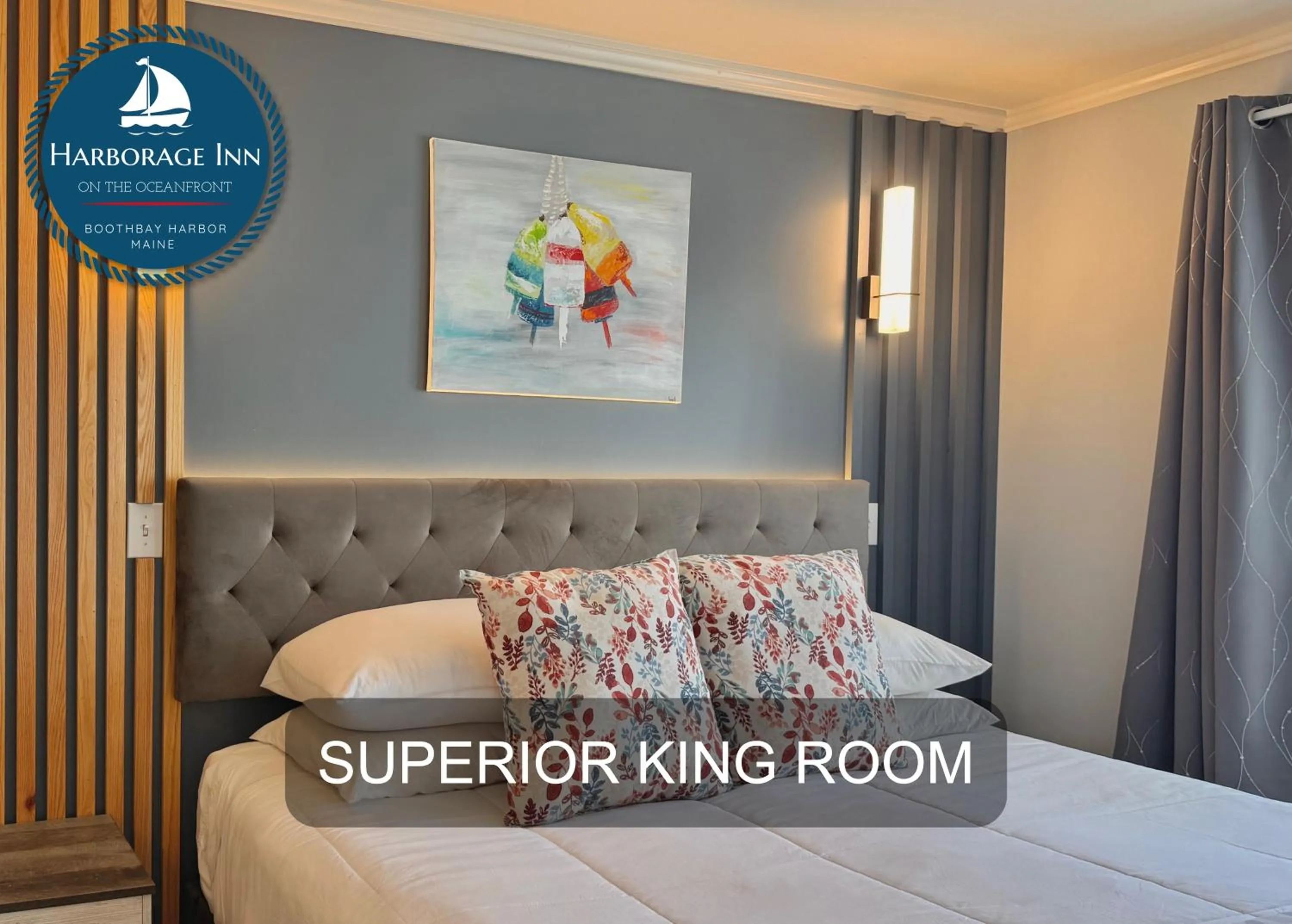 Bed in Harborage Inn on the Oceanfront