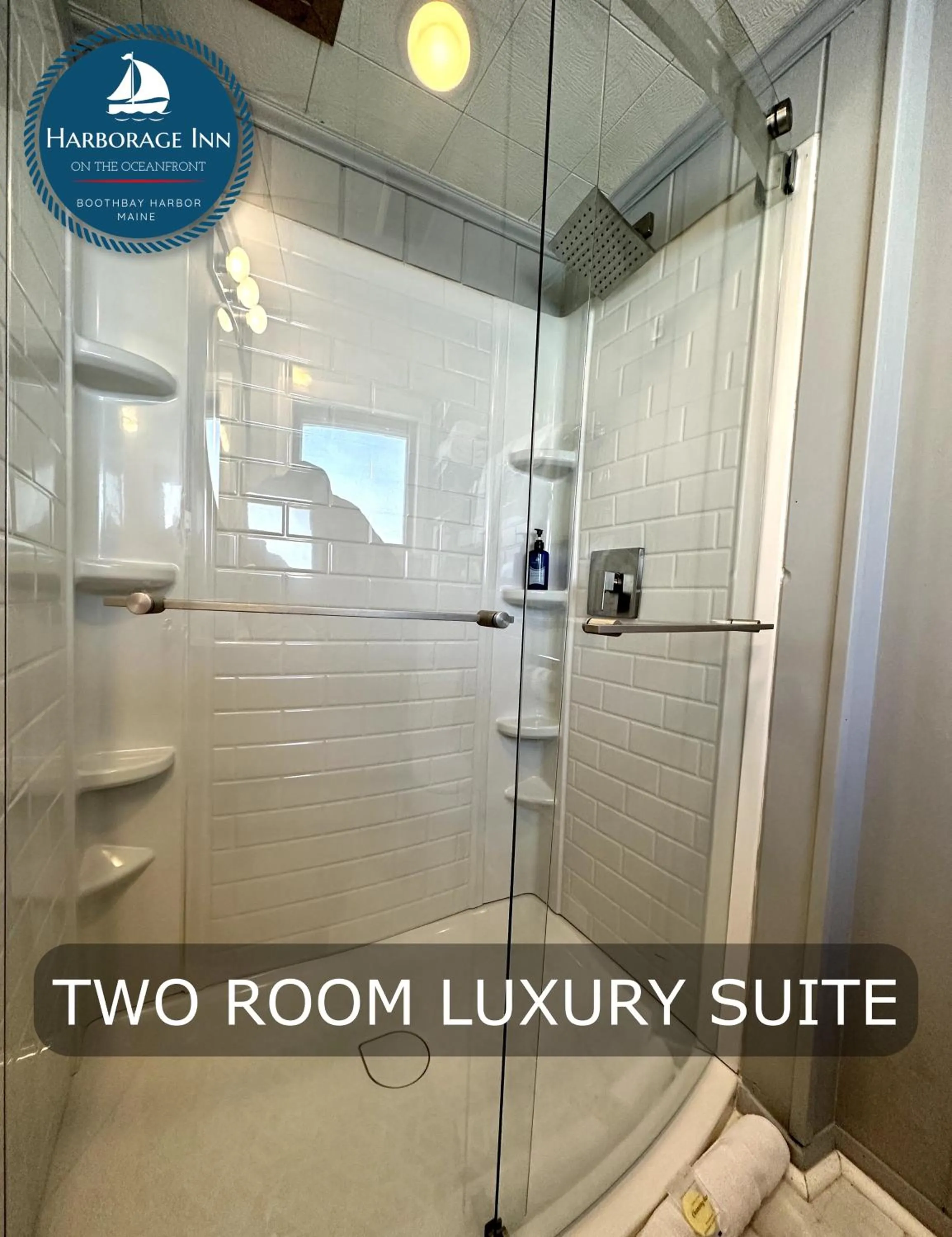 Shower in Harborage Inn on the Oceanfront