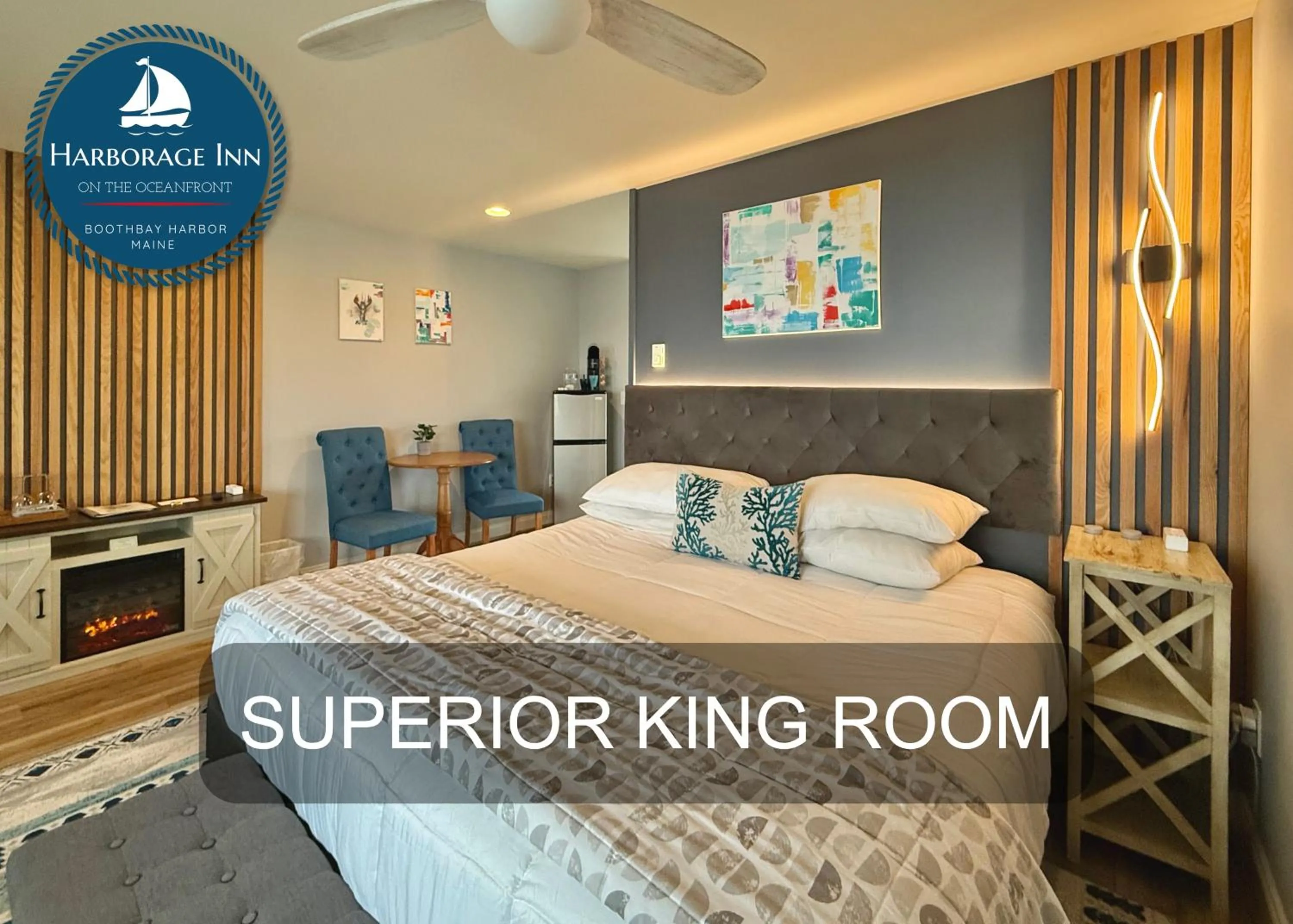 Bed in Harborage Inn on the Oceanfront