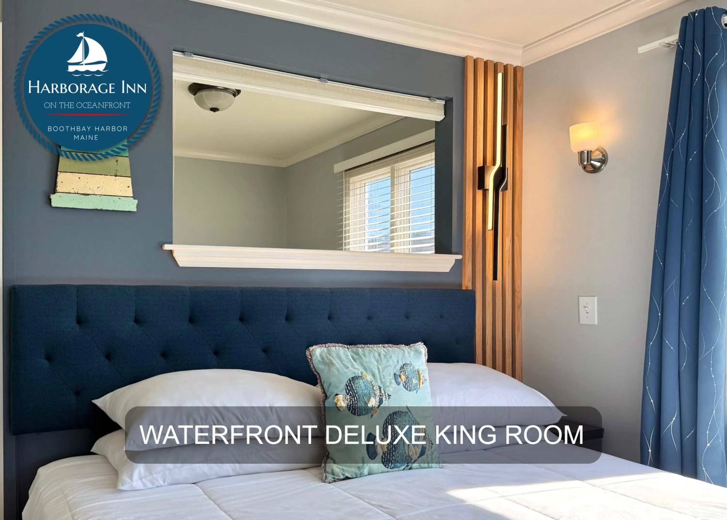 Bed in Harborage Inn on the Oceanfront