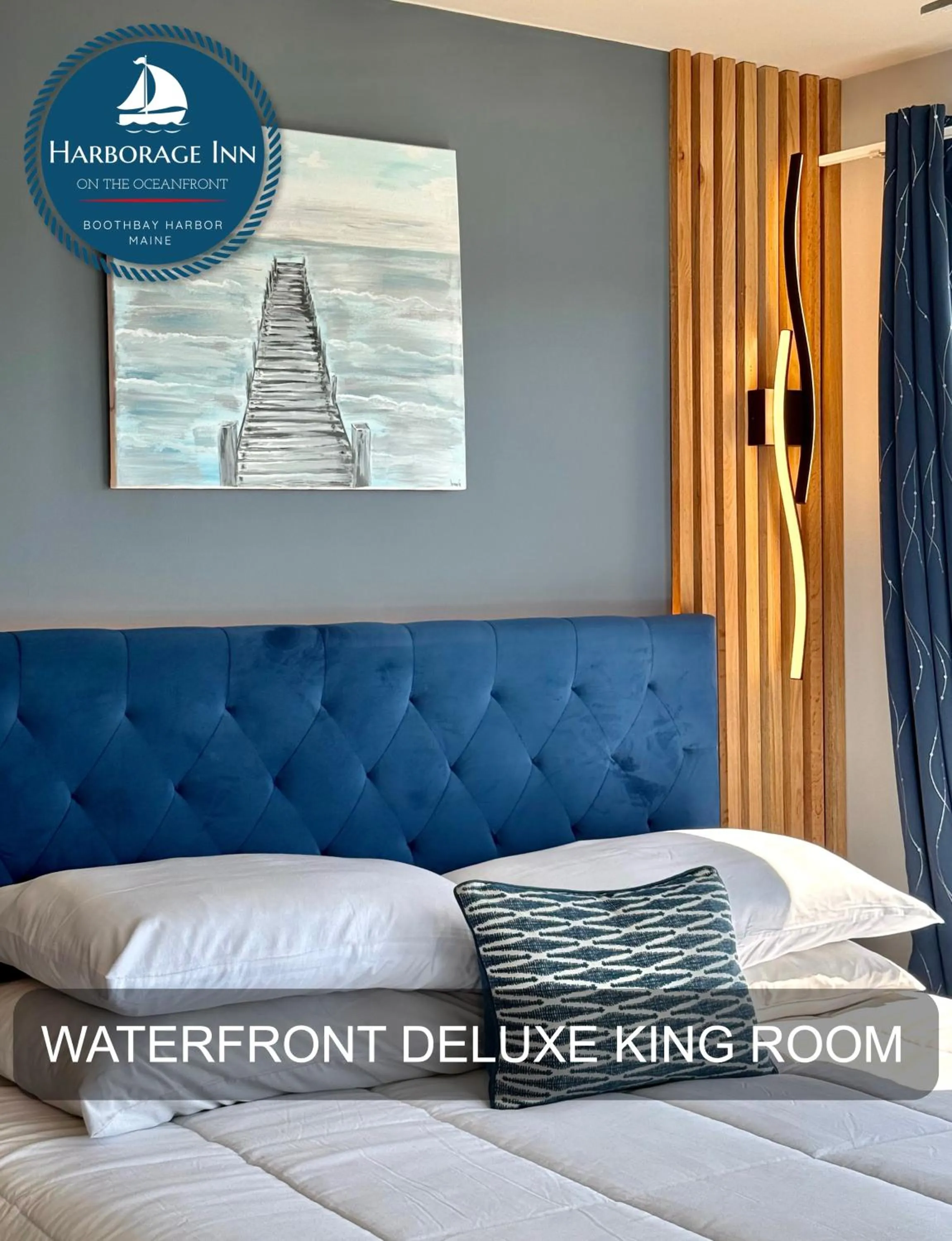 Bed in Harborage Inn on the Oceanfront