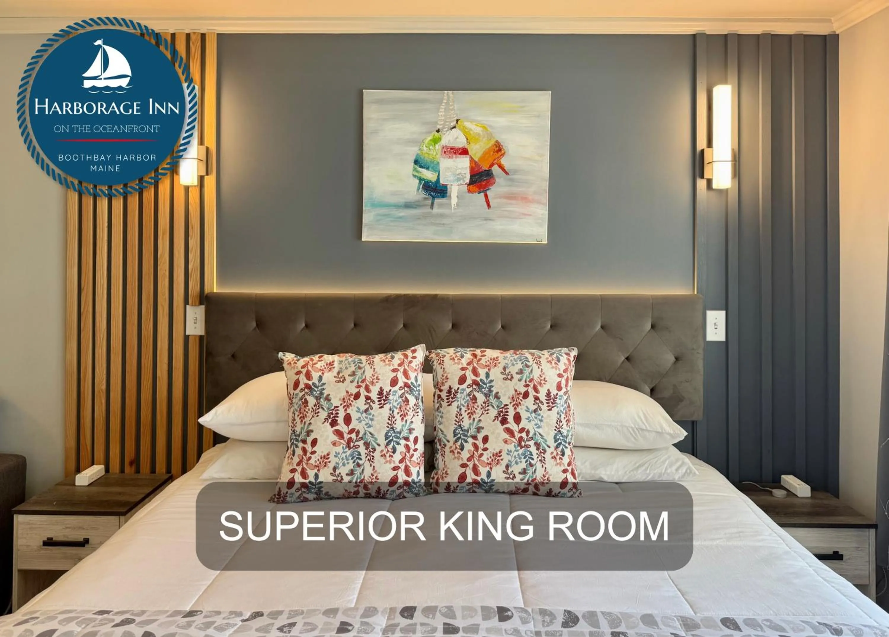 Bed in Harborage Inn on the Oceanfront