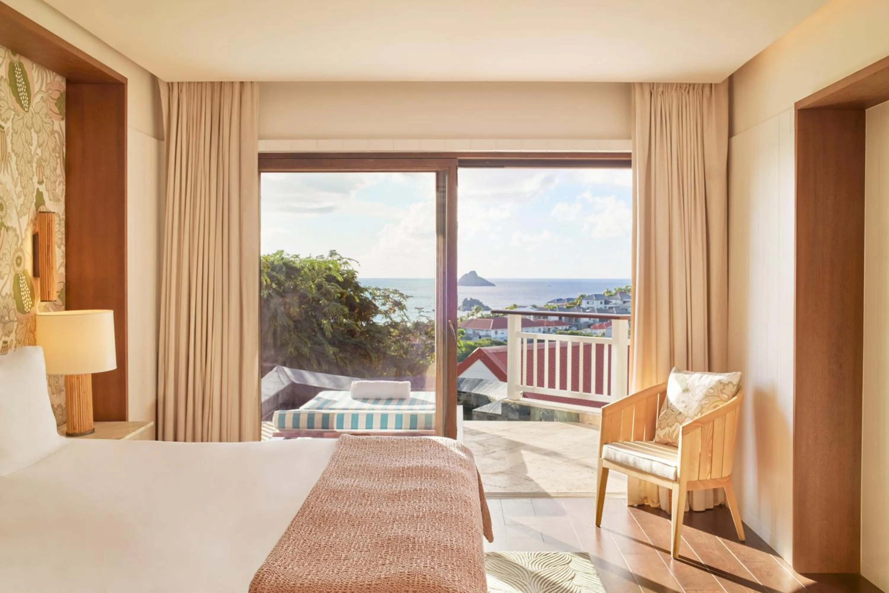 View (from property/room), Bed in Hôtel Barrière Le Carl Gustaf St Barth