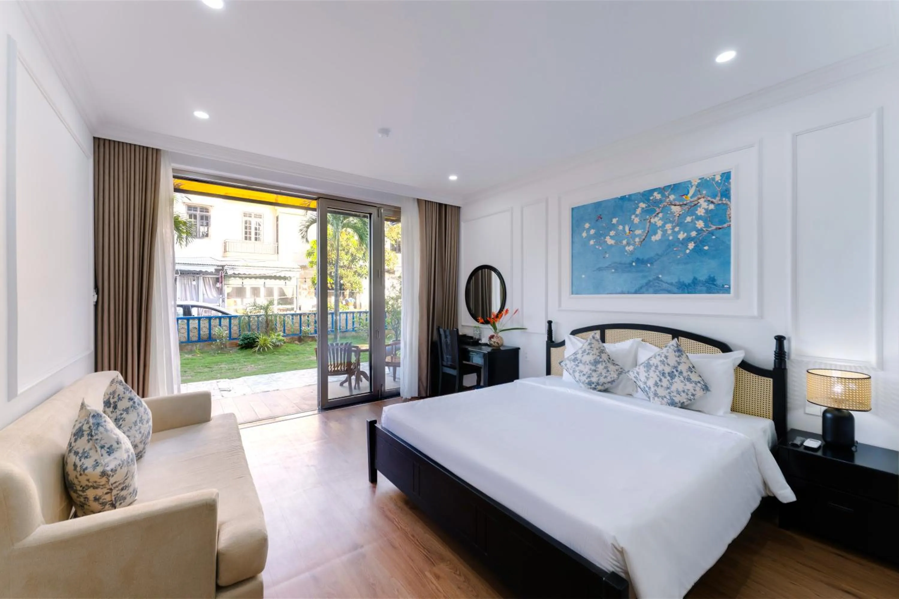 Patio, Bed in Ancient Beach Boutique & Spa - Beachfront Hotel