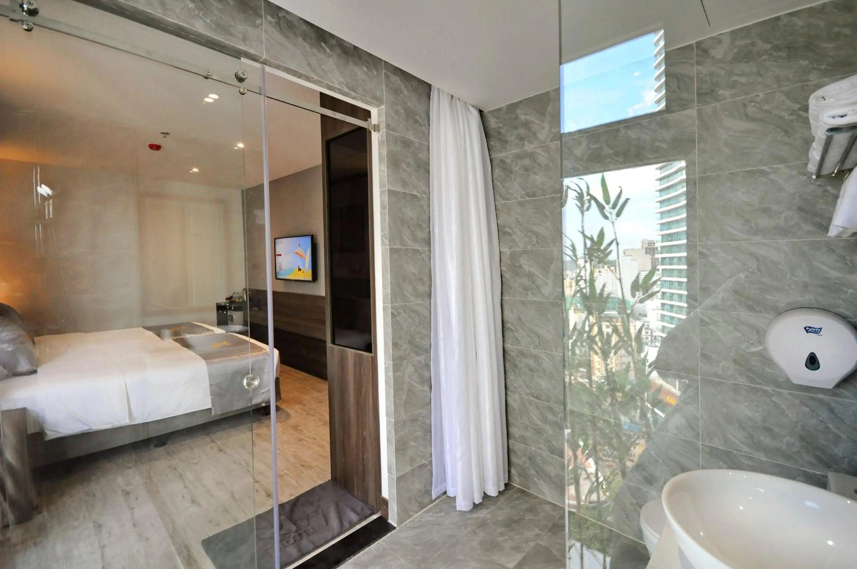 Bathroom, Bed in Ivy Hotel Nha Trang