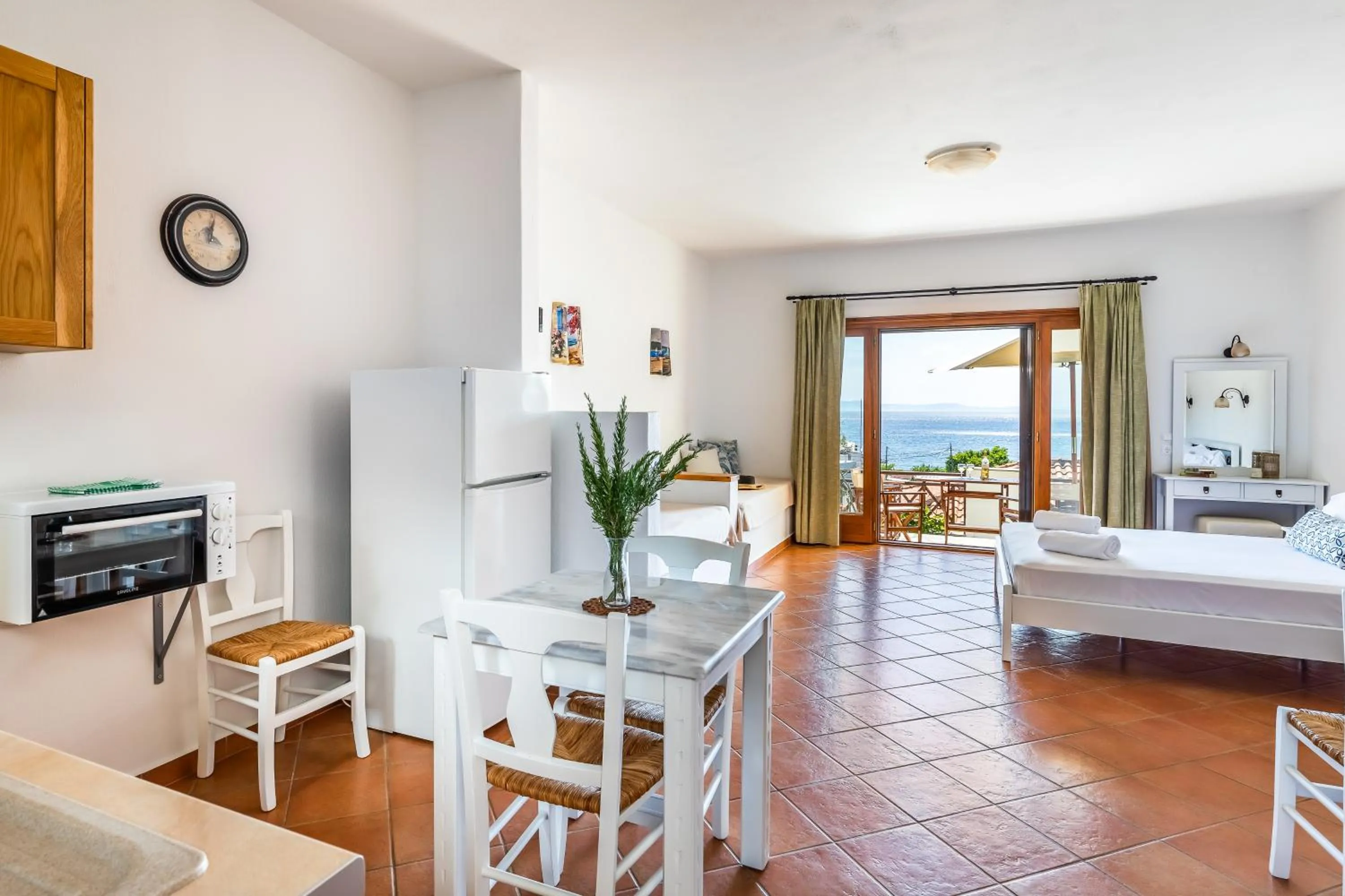 kitchen, Bed in Althea Accommodation