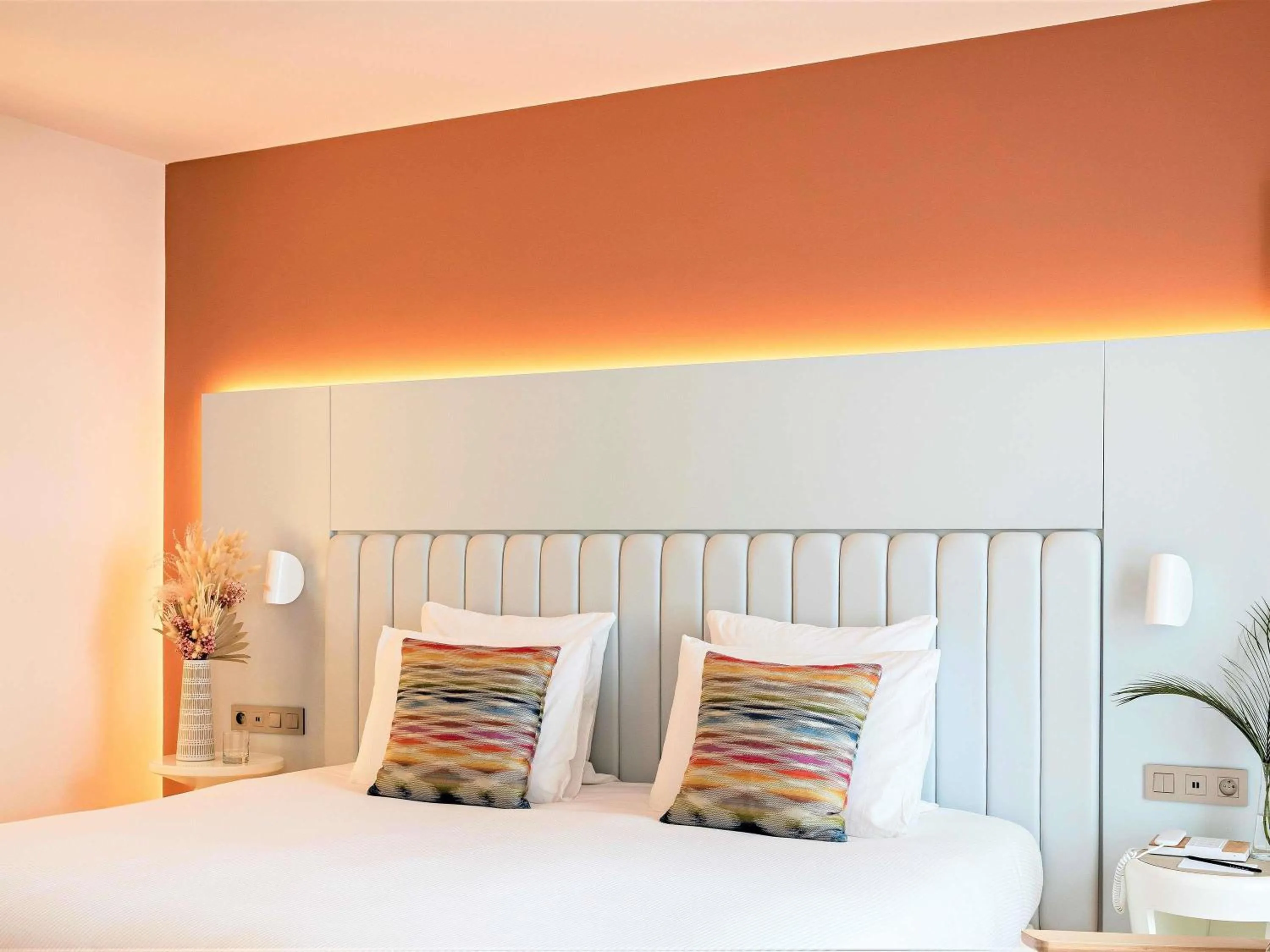 Bedroom, Bed in Croisette Beach Hotel Cannes - MGallery Collection