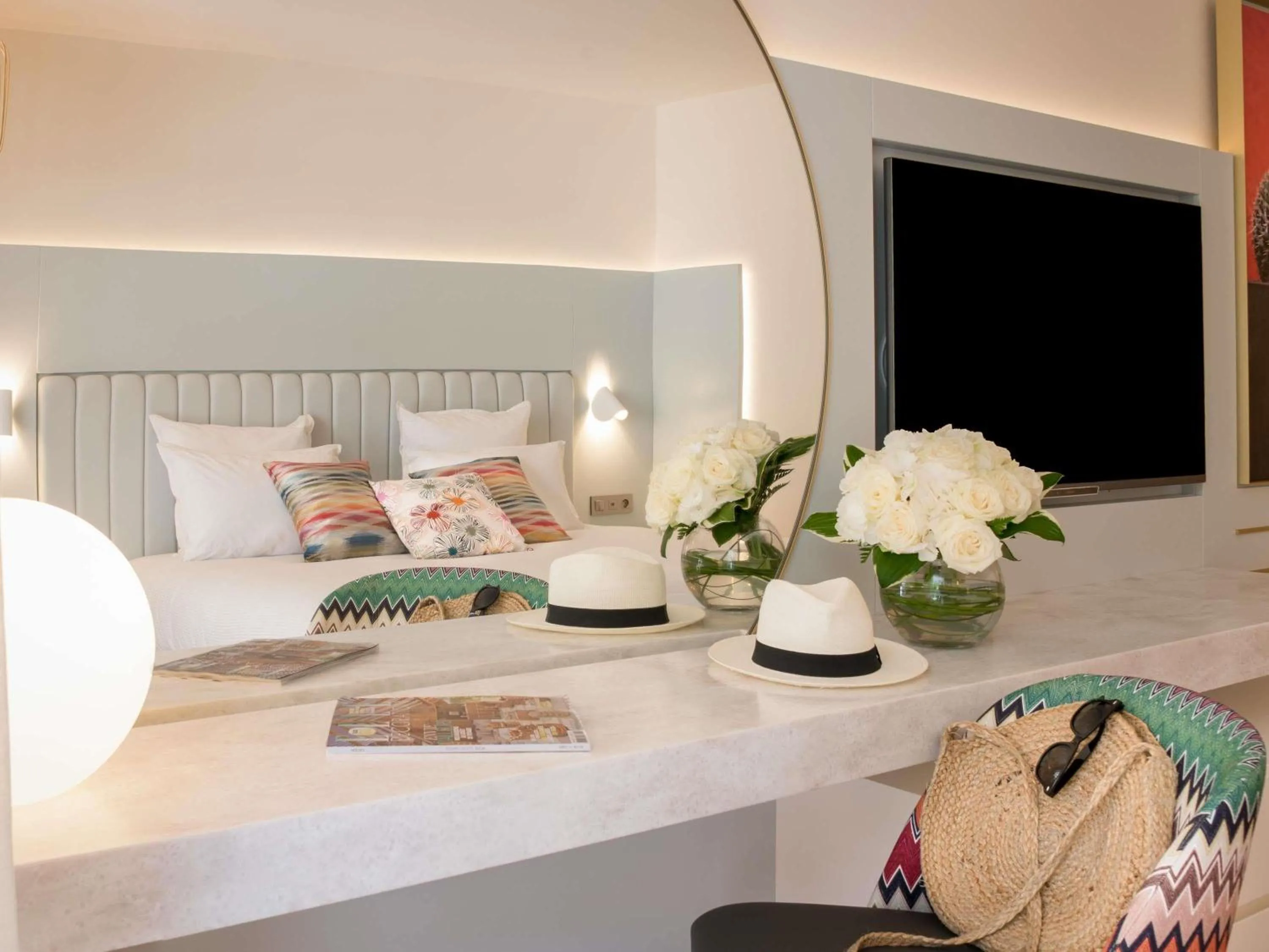 Bedroom in Croisette Beach Hotel Cannes - MGallery Collection