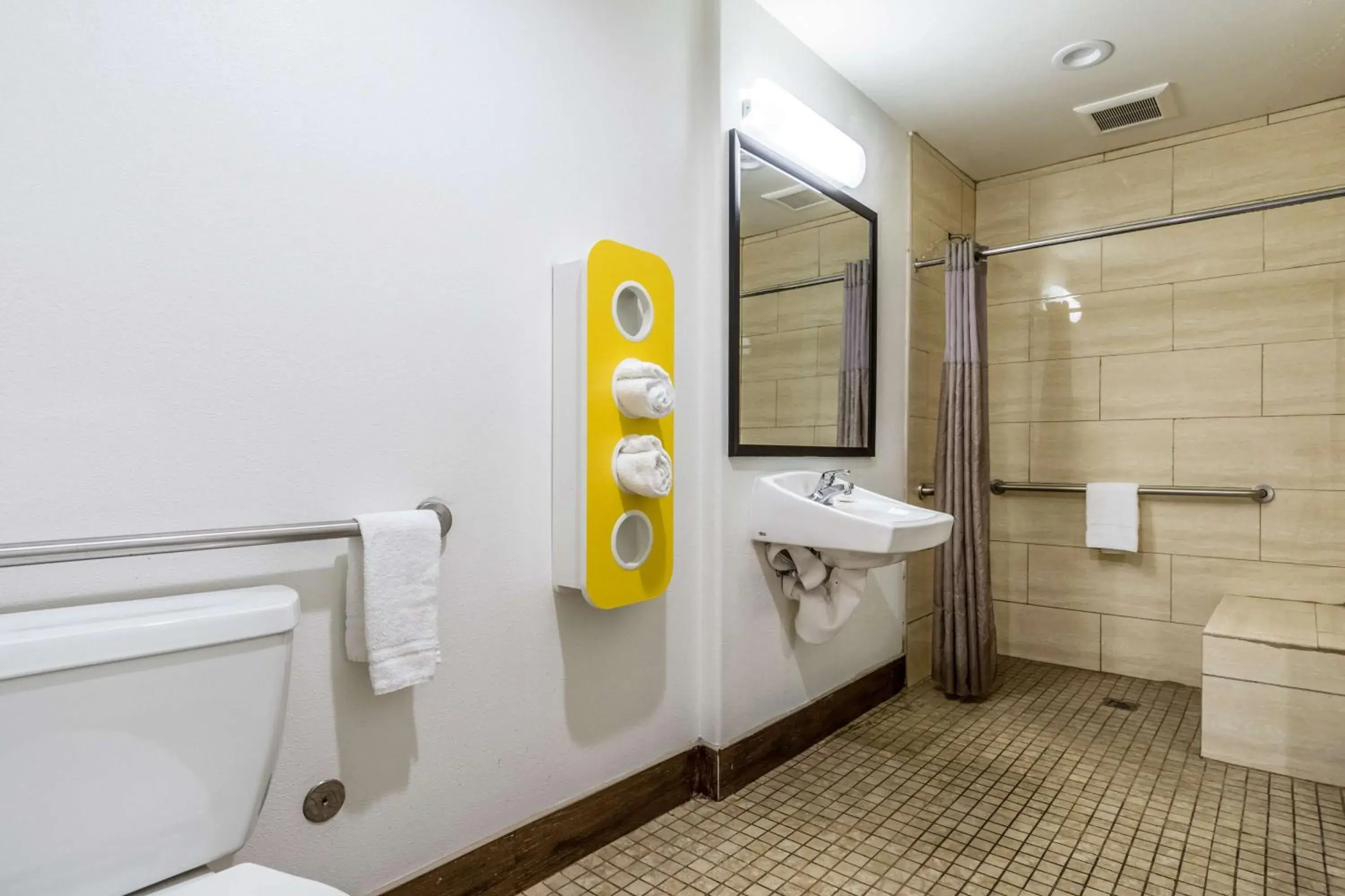 Quadruple Room - single occupancy - Disability Access - Roll in Shower in Motel 6-Oceanside, CA, Marina Quadruple Room - single occupancy - Disability Access - Roll in Shower in Motel 6-Oceanside, CA, Marina