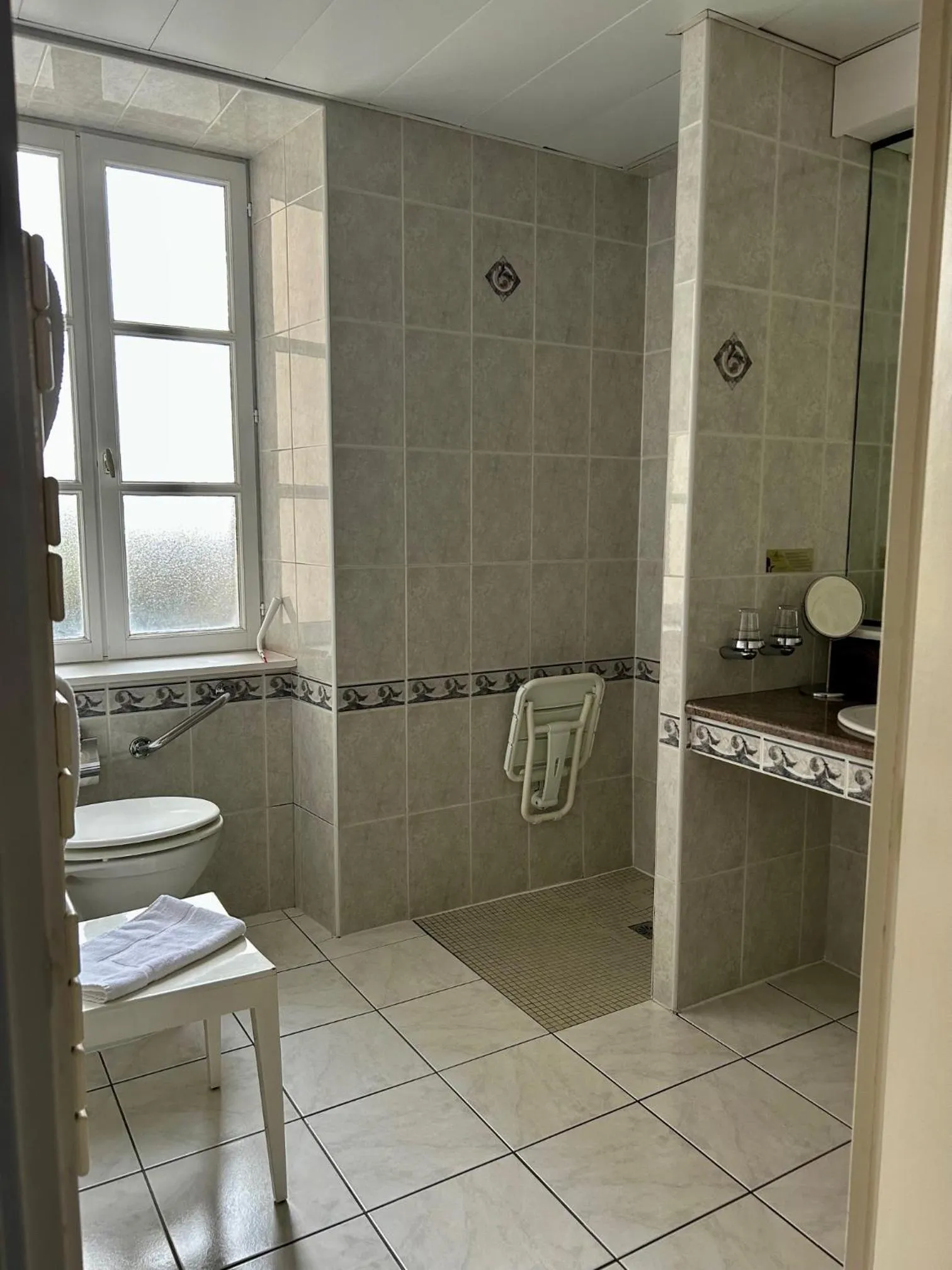 Facility for disabled guests in Cit'Hotel le Challonge