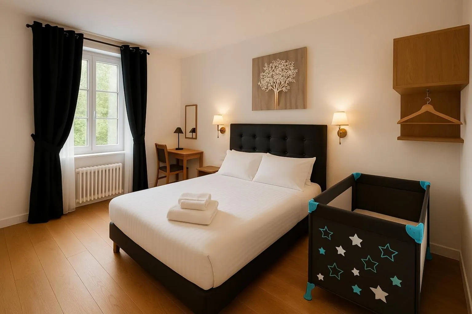 Bed in Logis Hôtel du Cirque Troyes centre historique