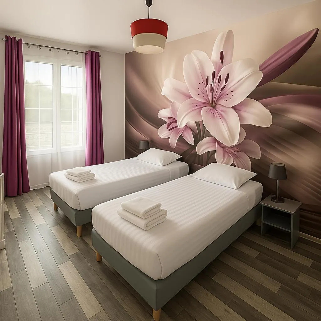 Photo of the whole room, Bed in Logis Hôtel du Cirque Troyes centre historique