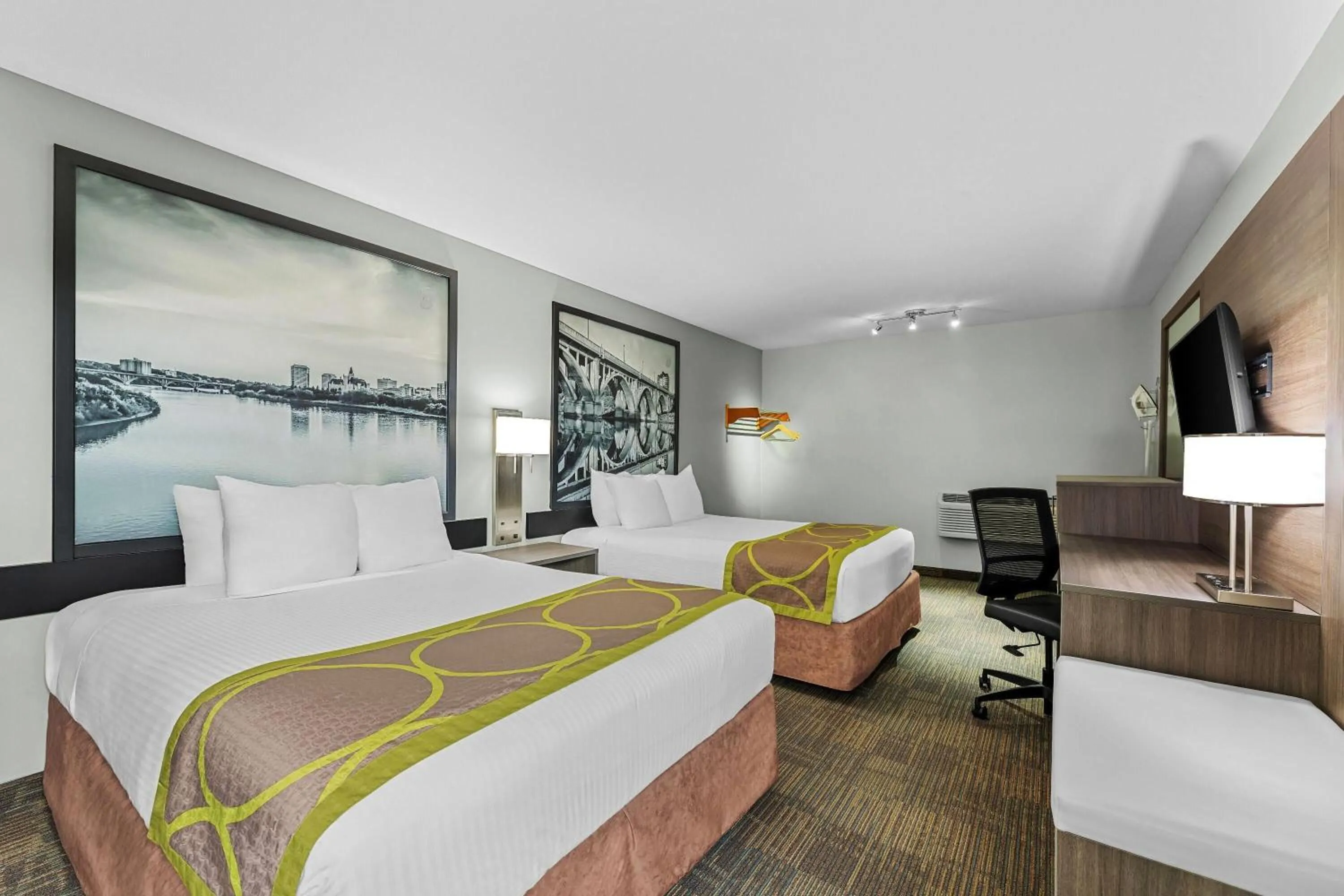 Bed in Super 8 by Wyndham Saskatoon Near Saskatoon Airport