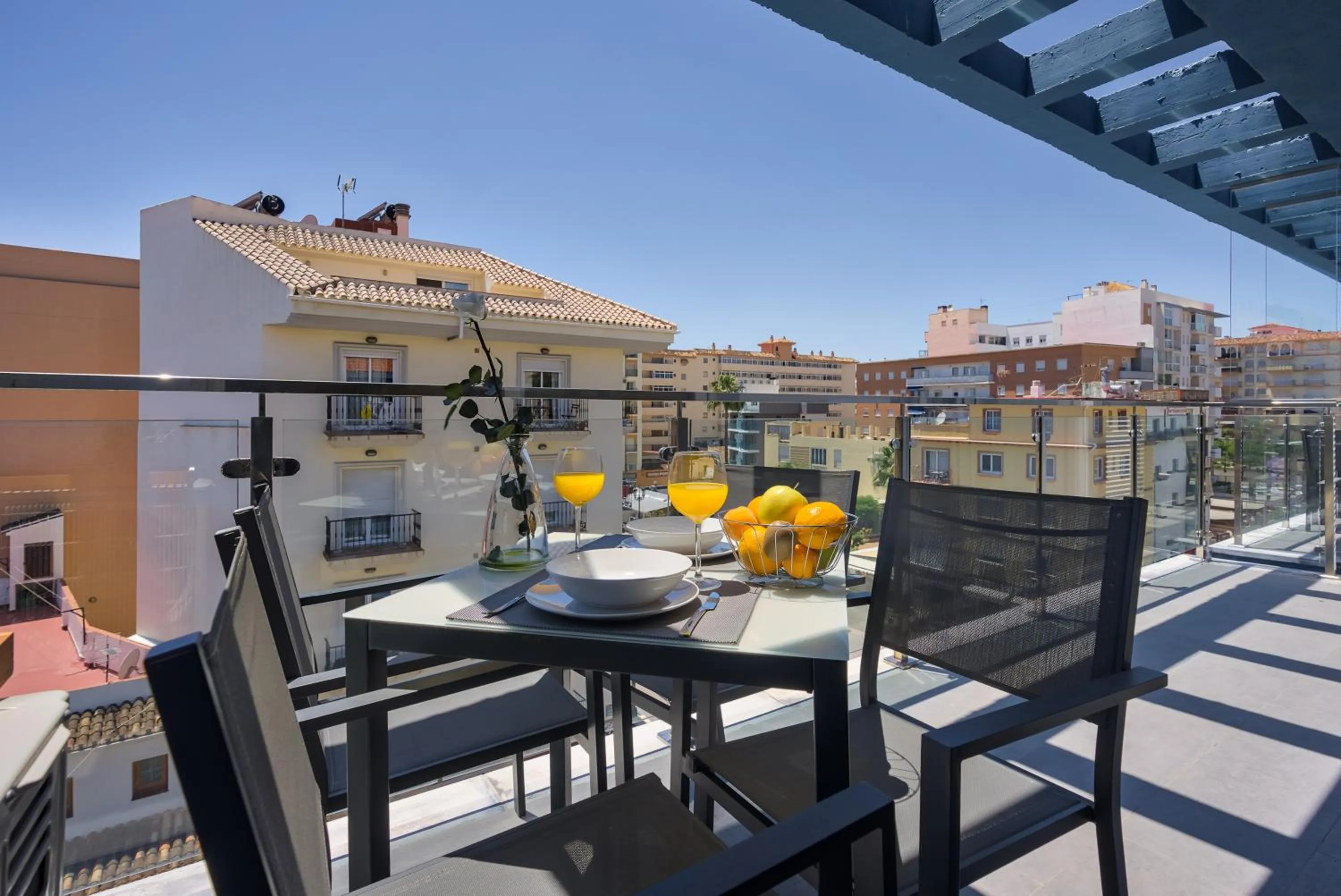 Balcony/Terrace in Sur Suites La Dorada, centricos soleados a pocos metros de la Playa y con Parking Opcional