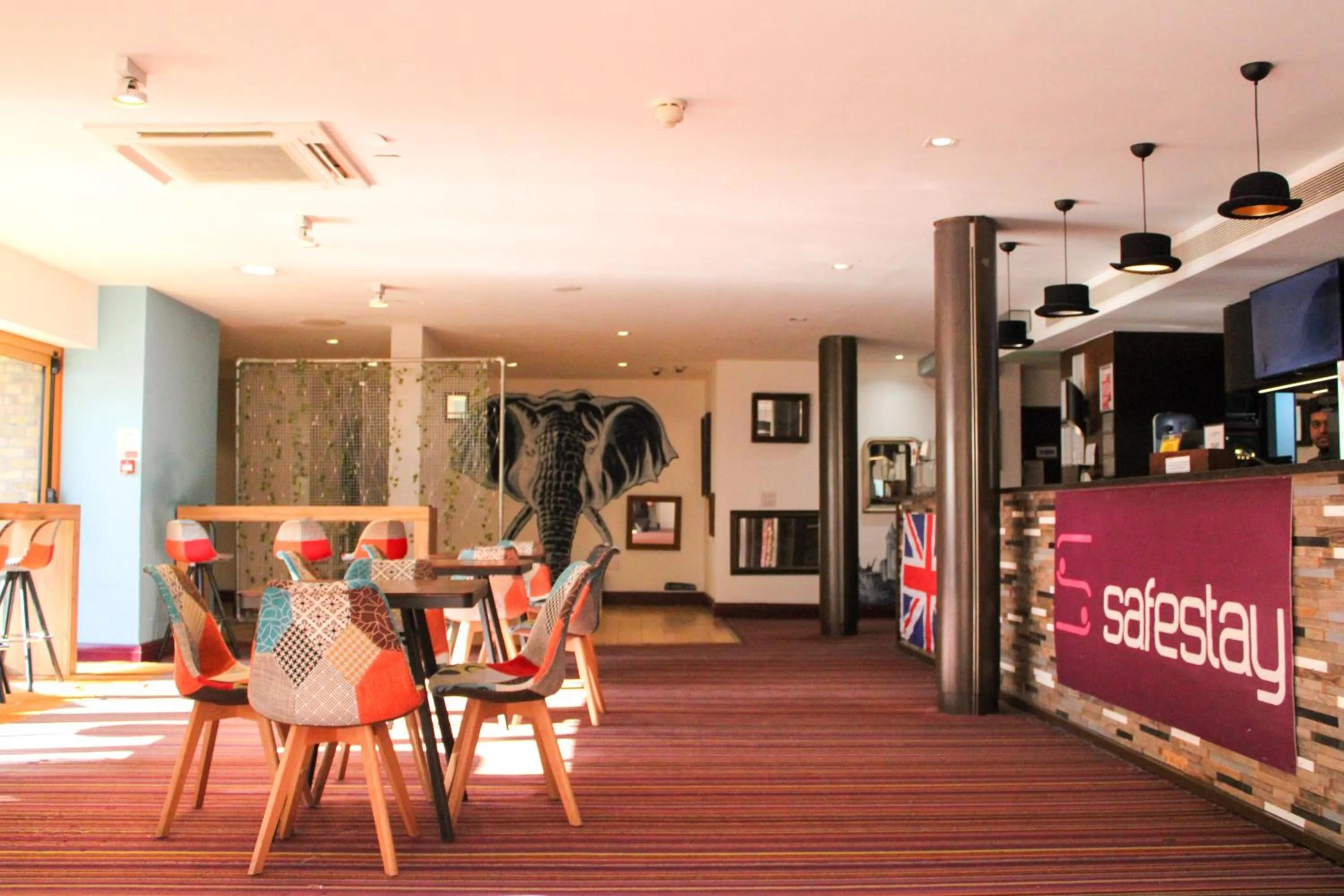 Seating area in Safestay London Elephant & Castle