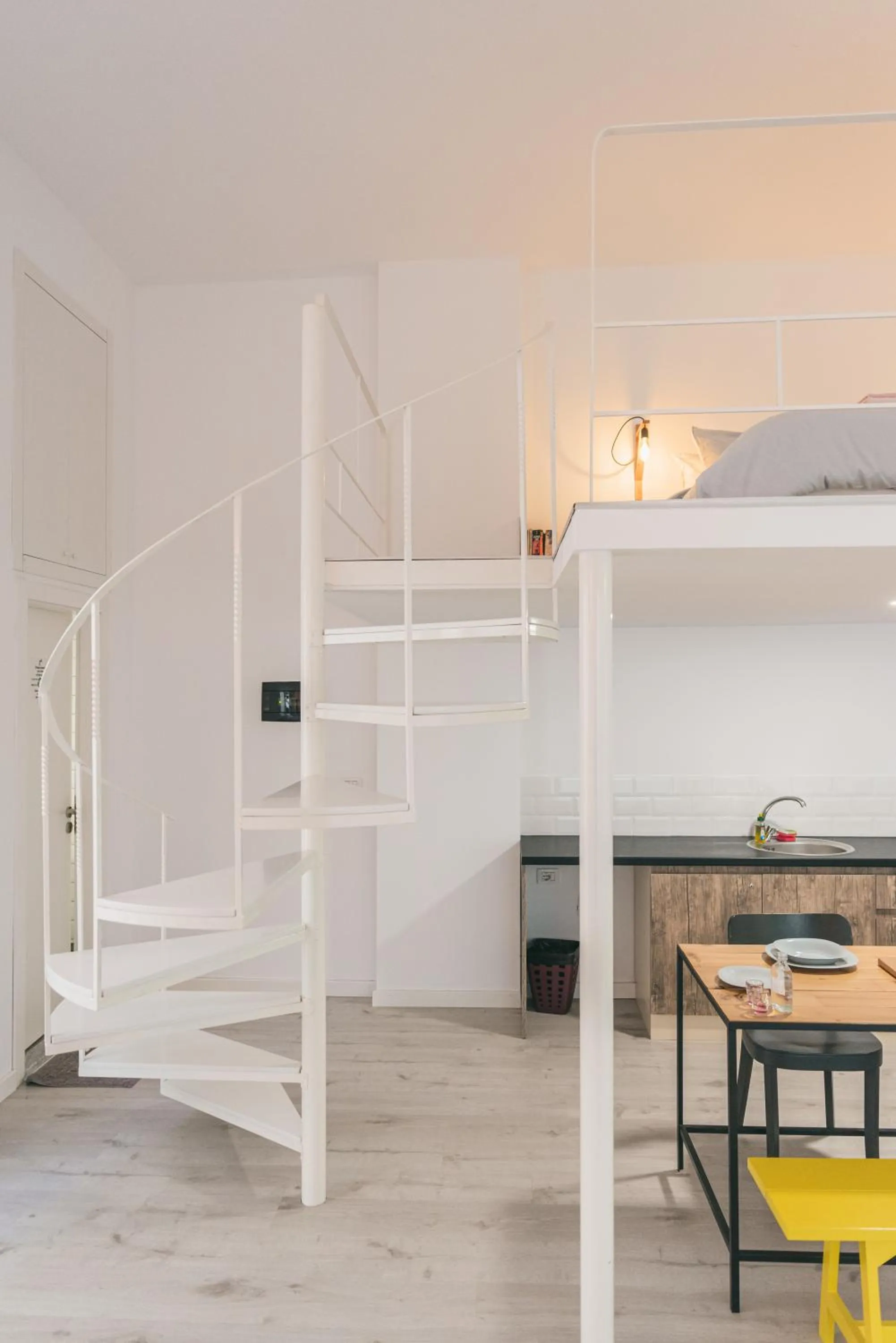 Kitchen or kitchenette, Bed in Sun&Moon Ohridlake Apartments