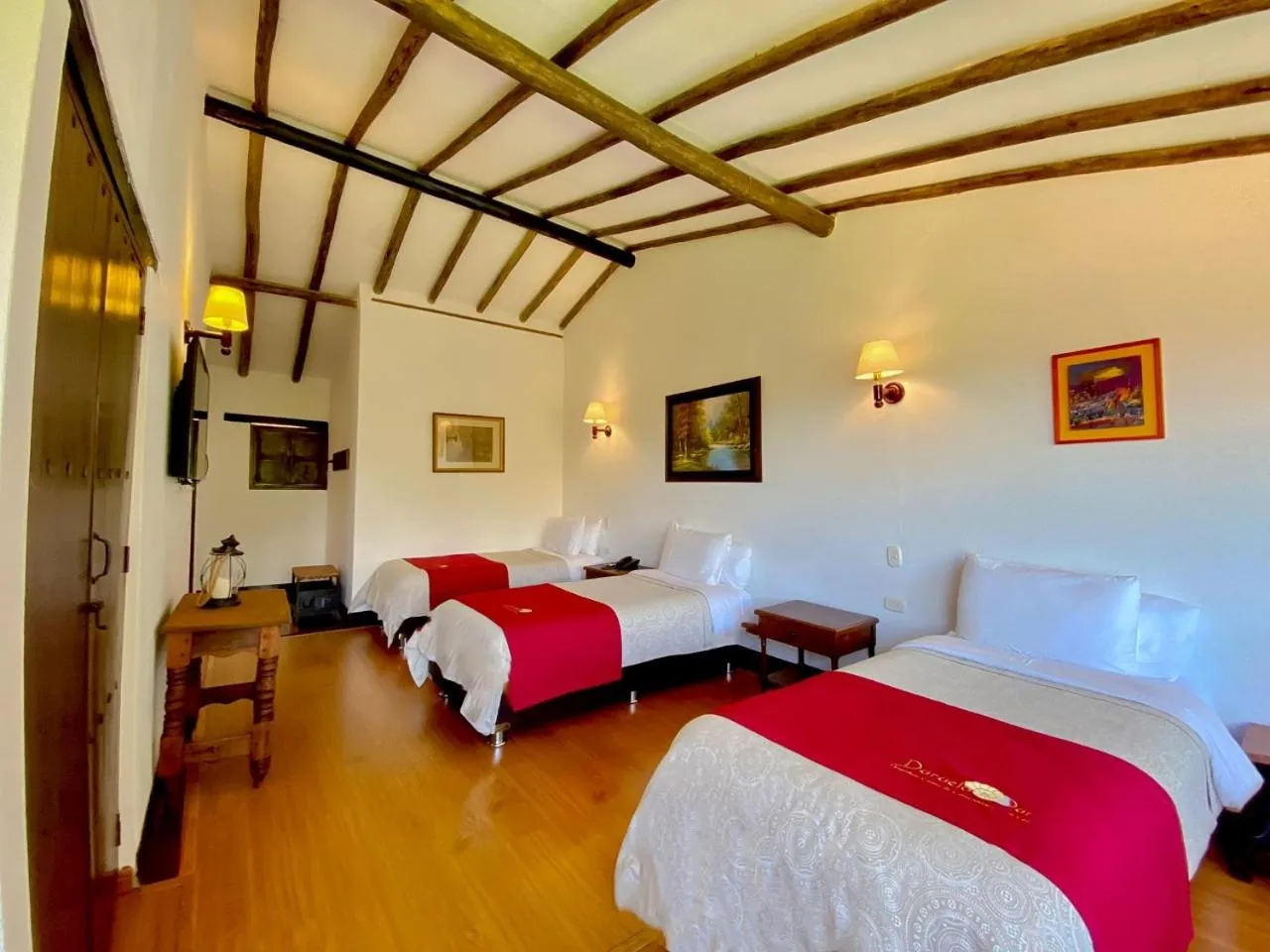 View (from property/room), Bed in Hospederia Centro de Convenciones Duruelo