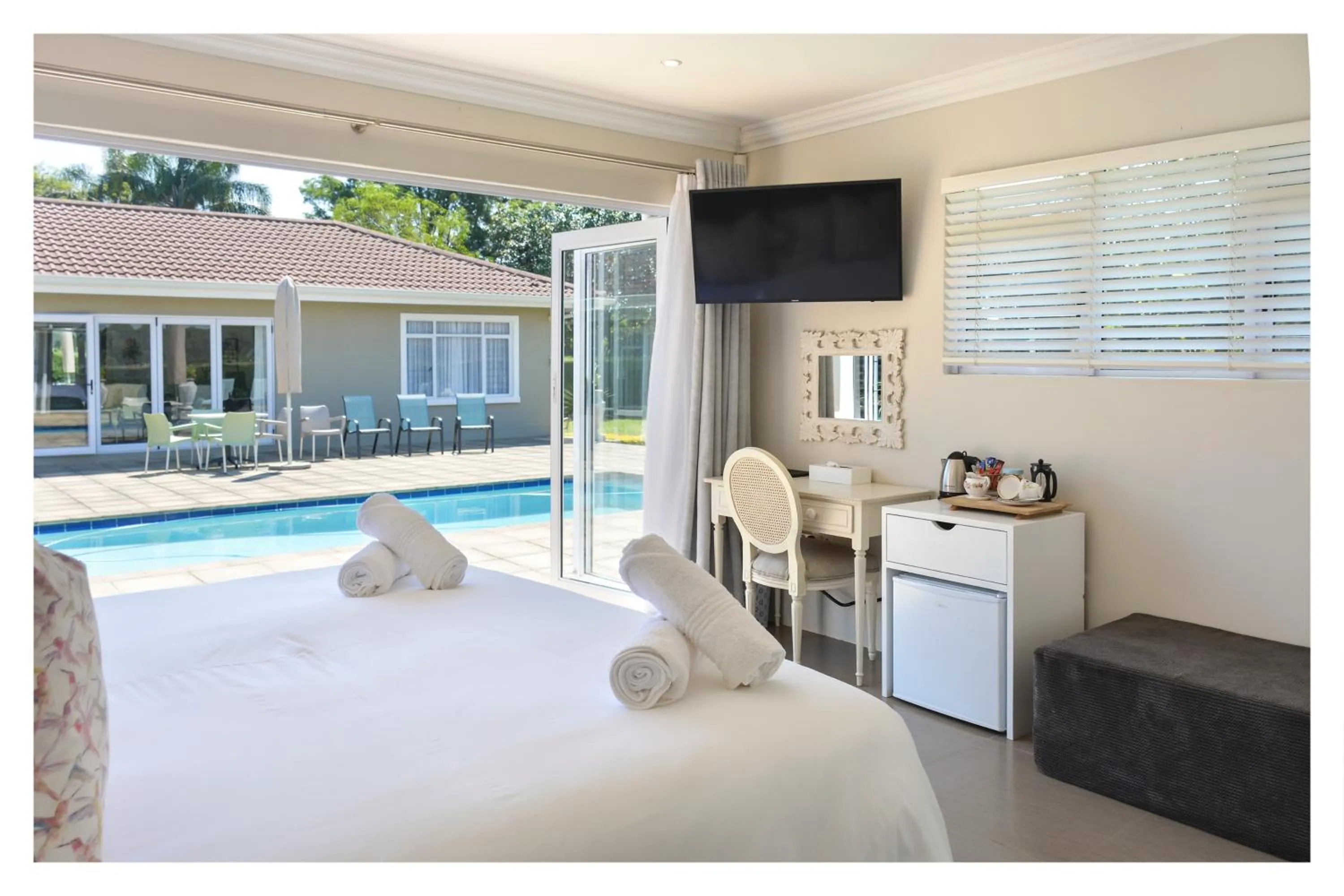 Patio, Bed in 66 On Monzali 4 Star Luxury Guesthouse