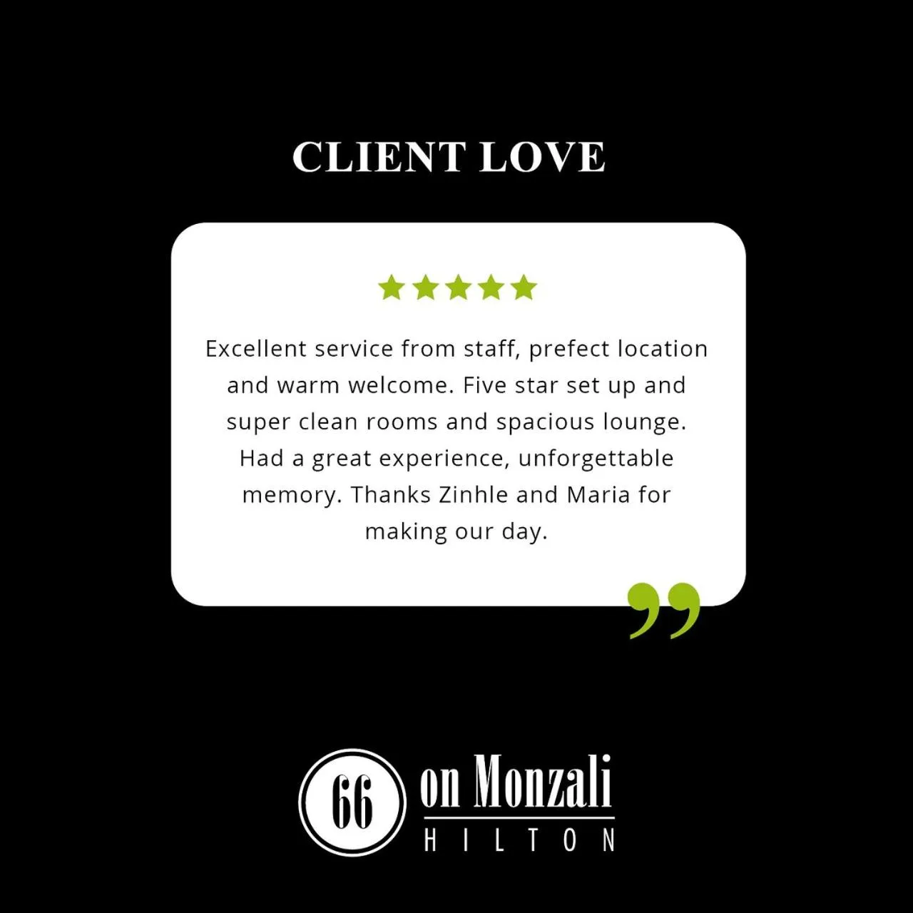 Certificate/Award in 66 On Monzali 4 Star Luxury Guesthouse