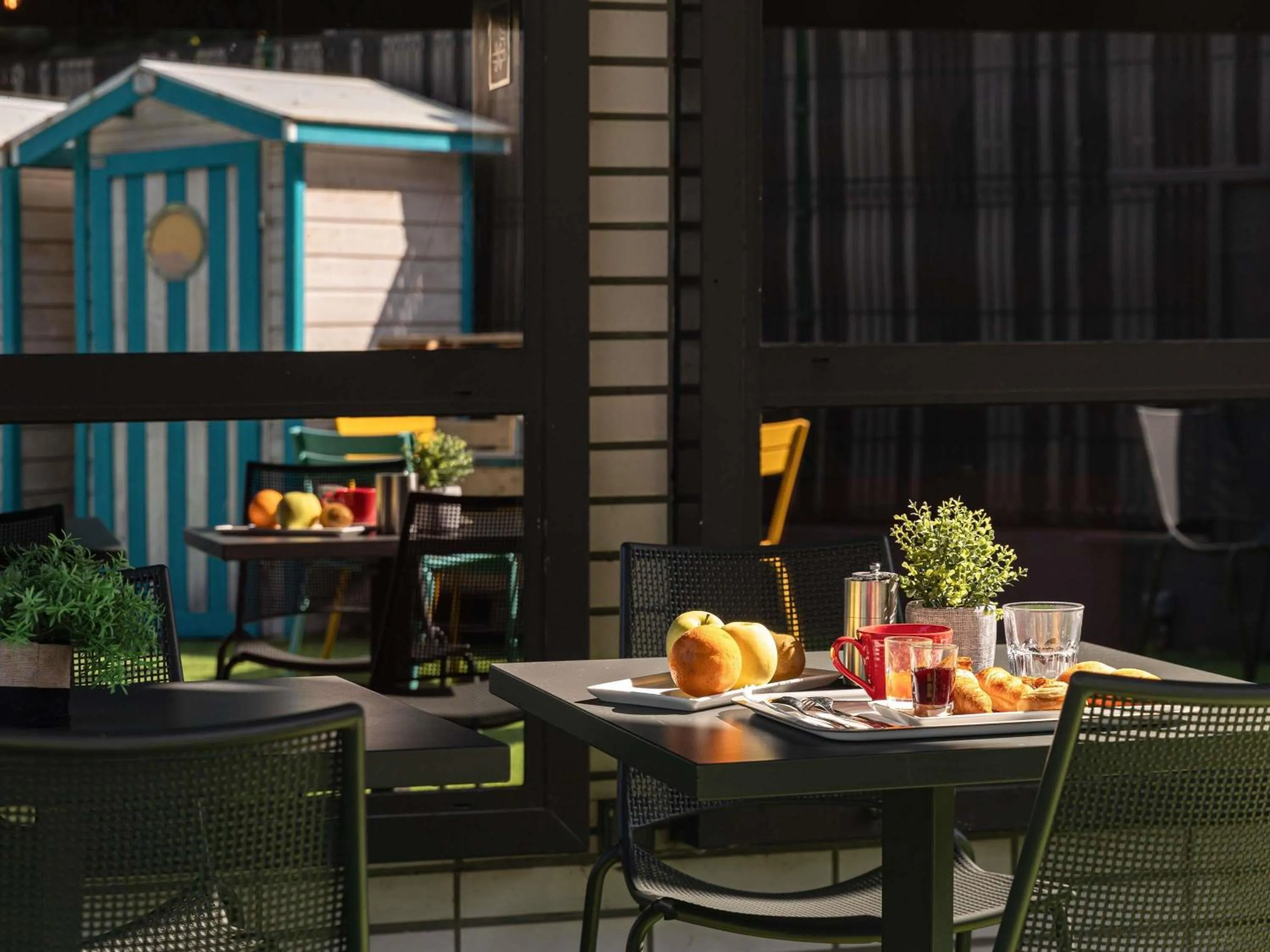 Pool view in ibis Lyon Gerland Musée des Confluences