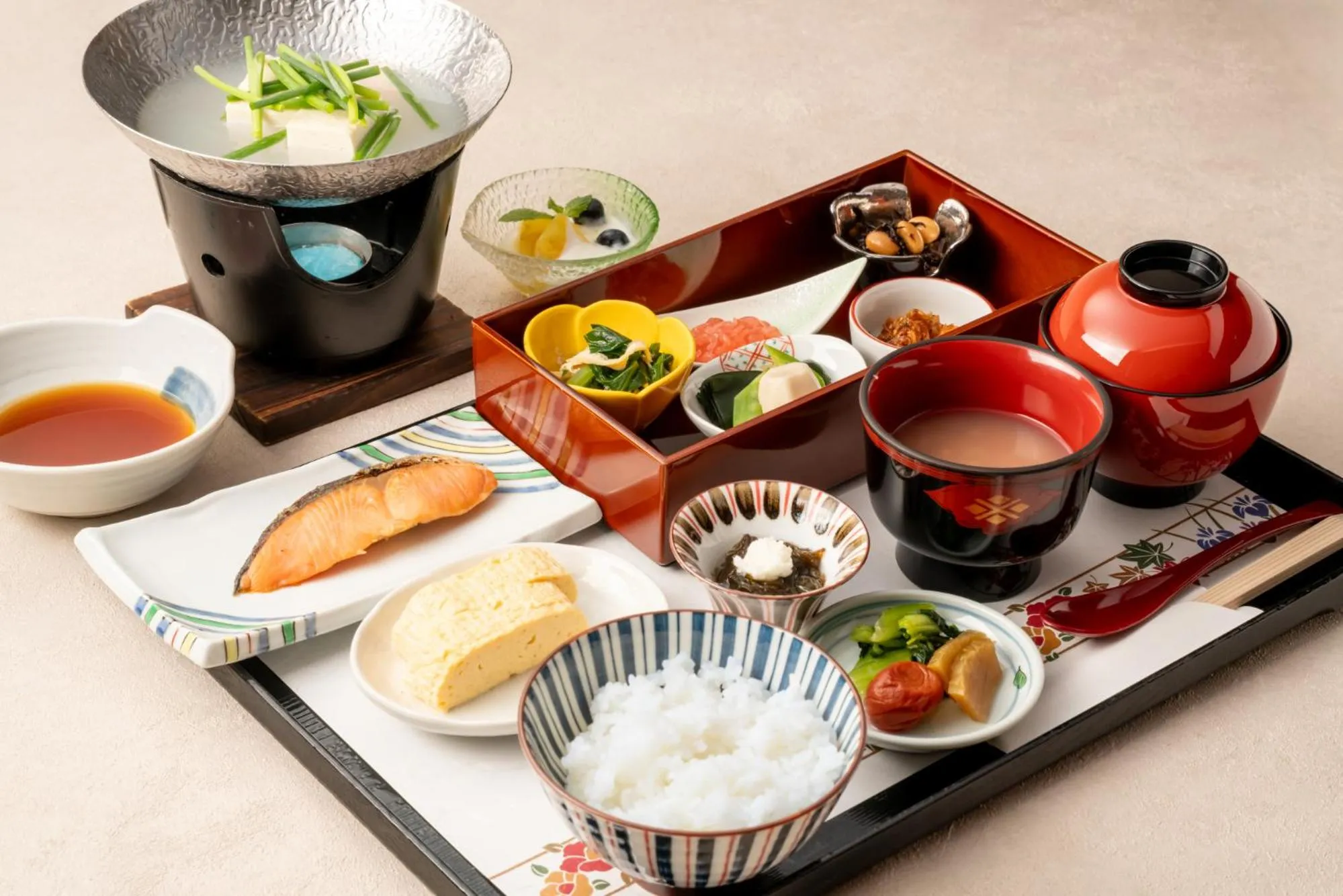 Breakfast in Temple Town Hotel WAQOO Horyuji