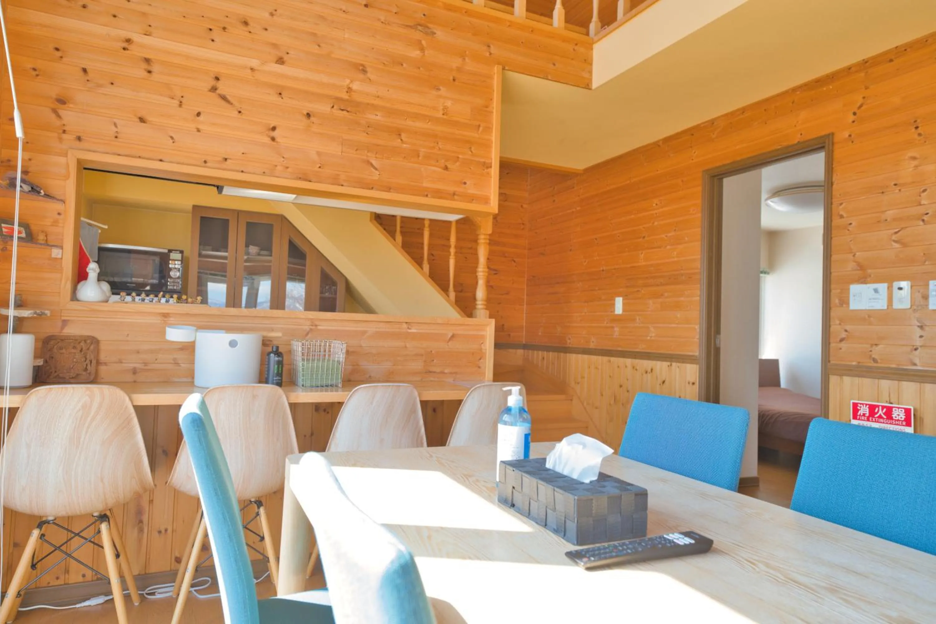 Dining area in LAKE TOYA Great view log cabin