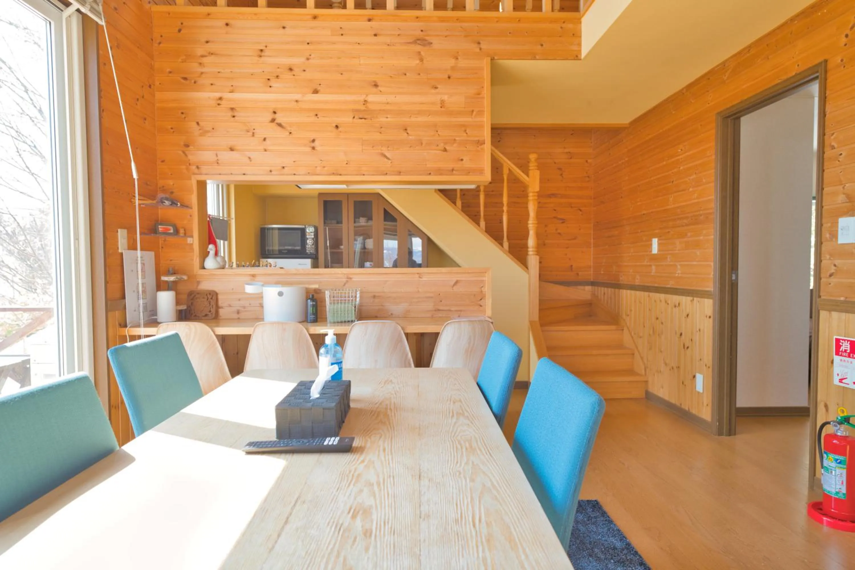 Living room in LAKE TOYA Great view log cabin
