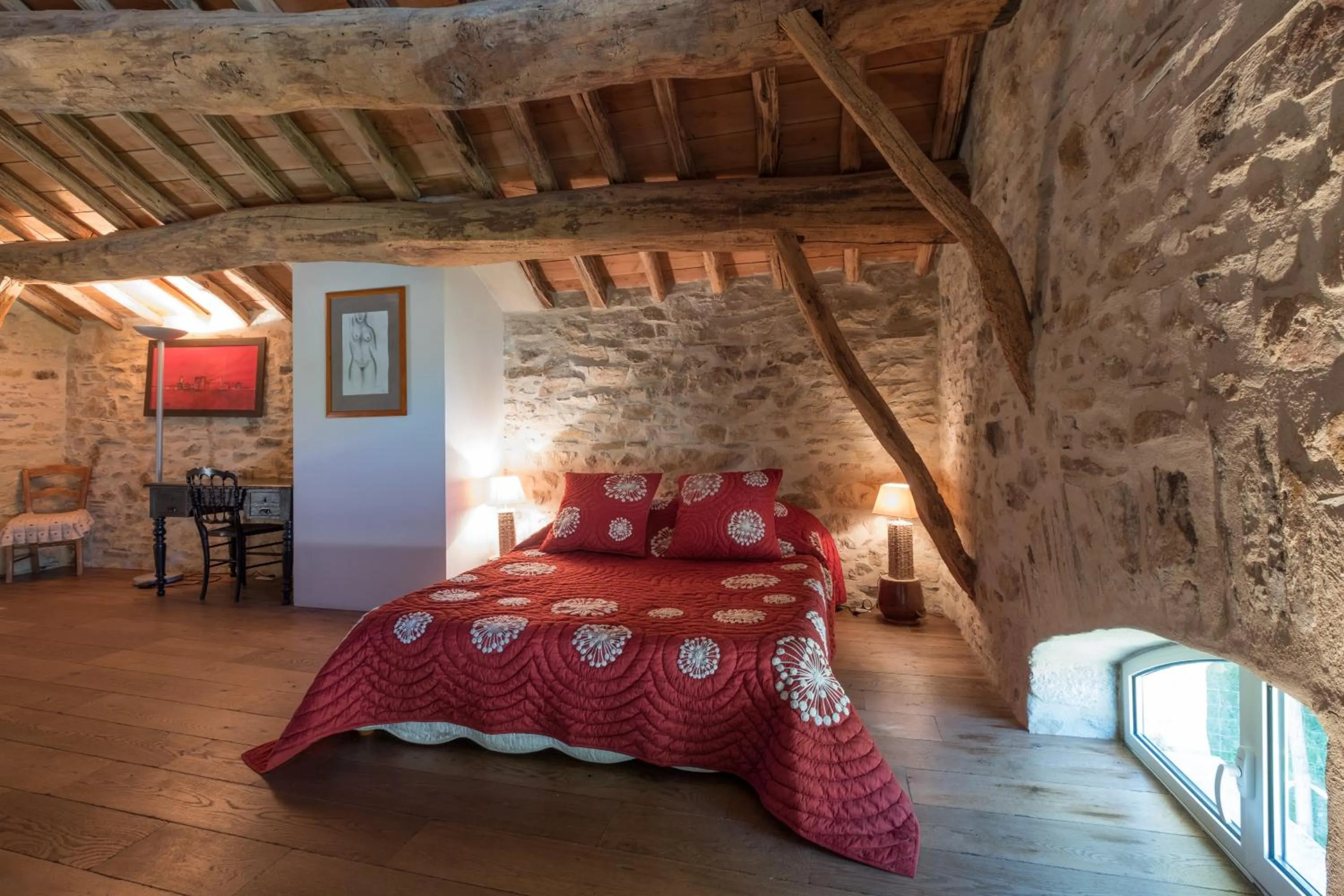 Bedroom, Bed in Domaine de Malouziès