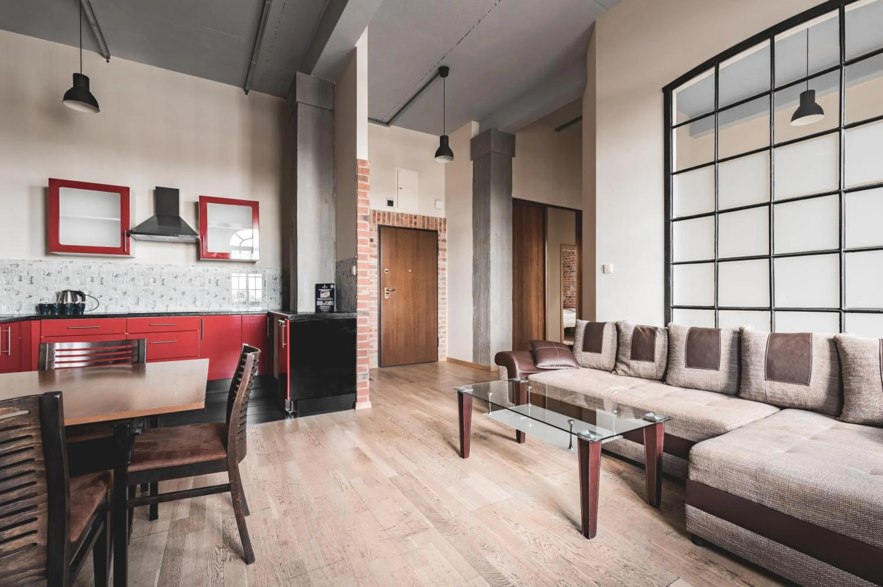 Kitchen or kitchenette in Aparthotel Stara Przędzalnia