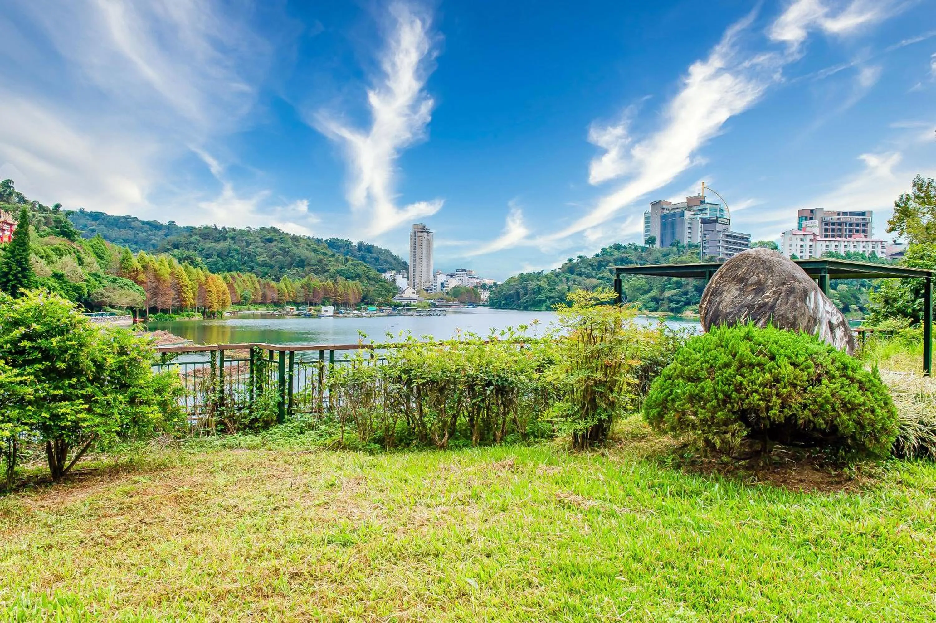 Natural landscape in Sun Moon Lake I Love You