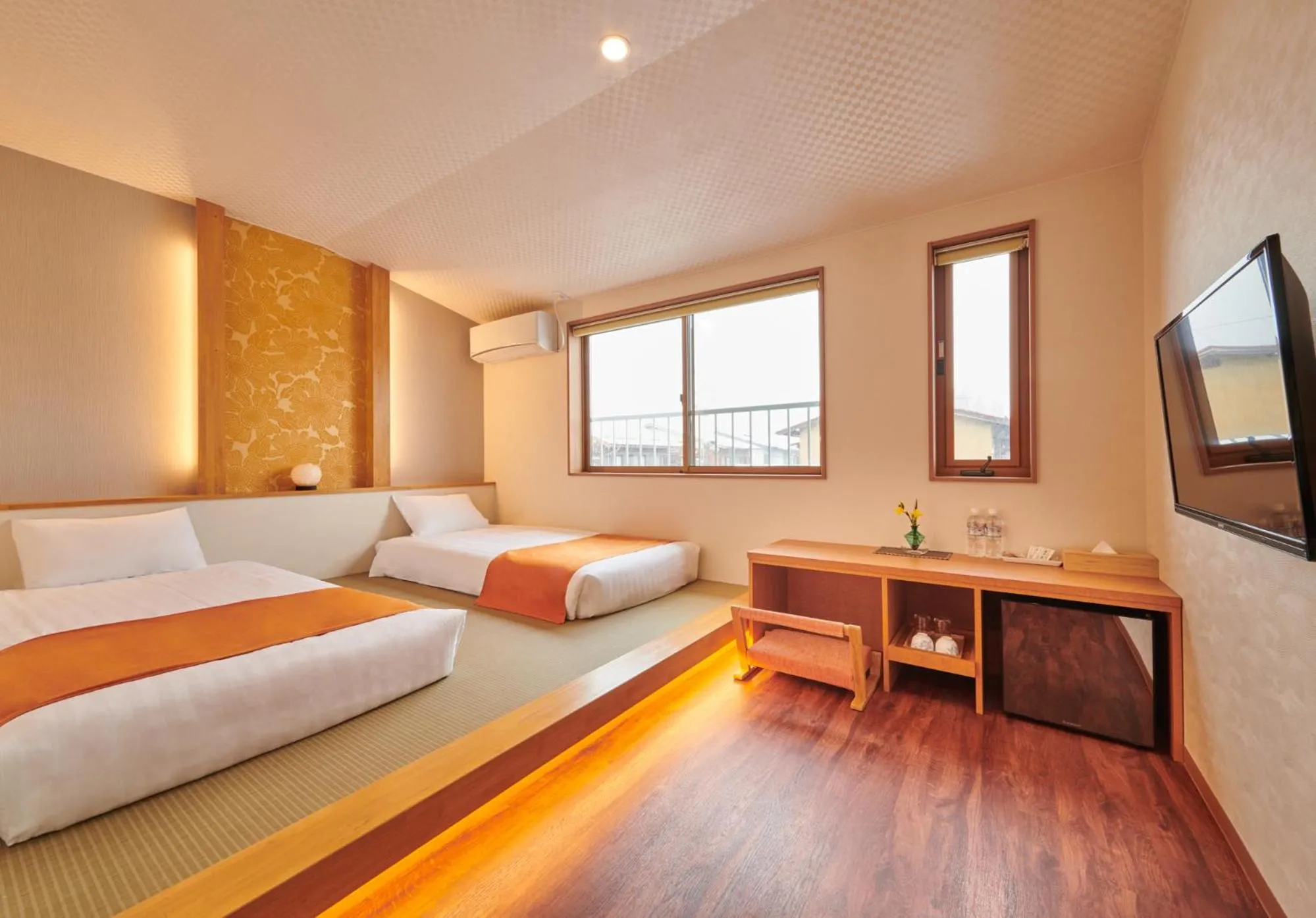 Bed in Ichinomatsu Japanese Modern Hotel