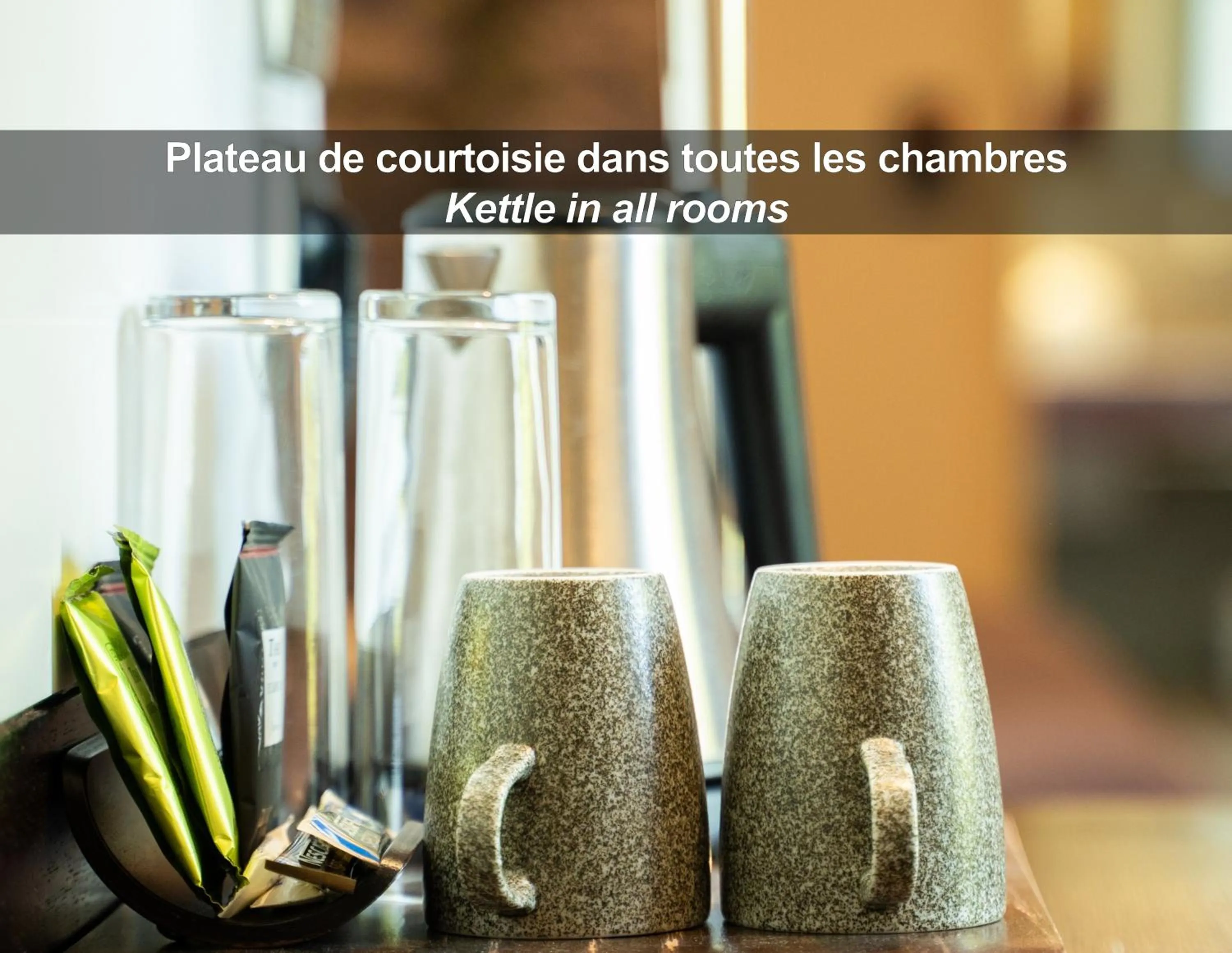 Coffee/tea facilities in HÔTEL LA FERME DE BOURRAN - RODEZ - parking privé, soirée étape, bornes voitures électriques