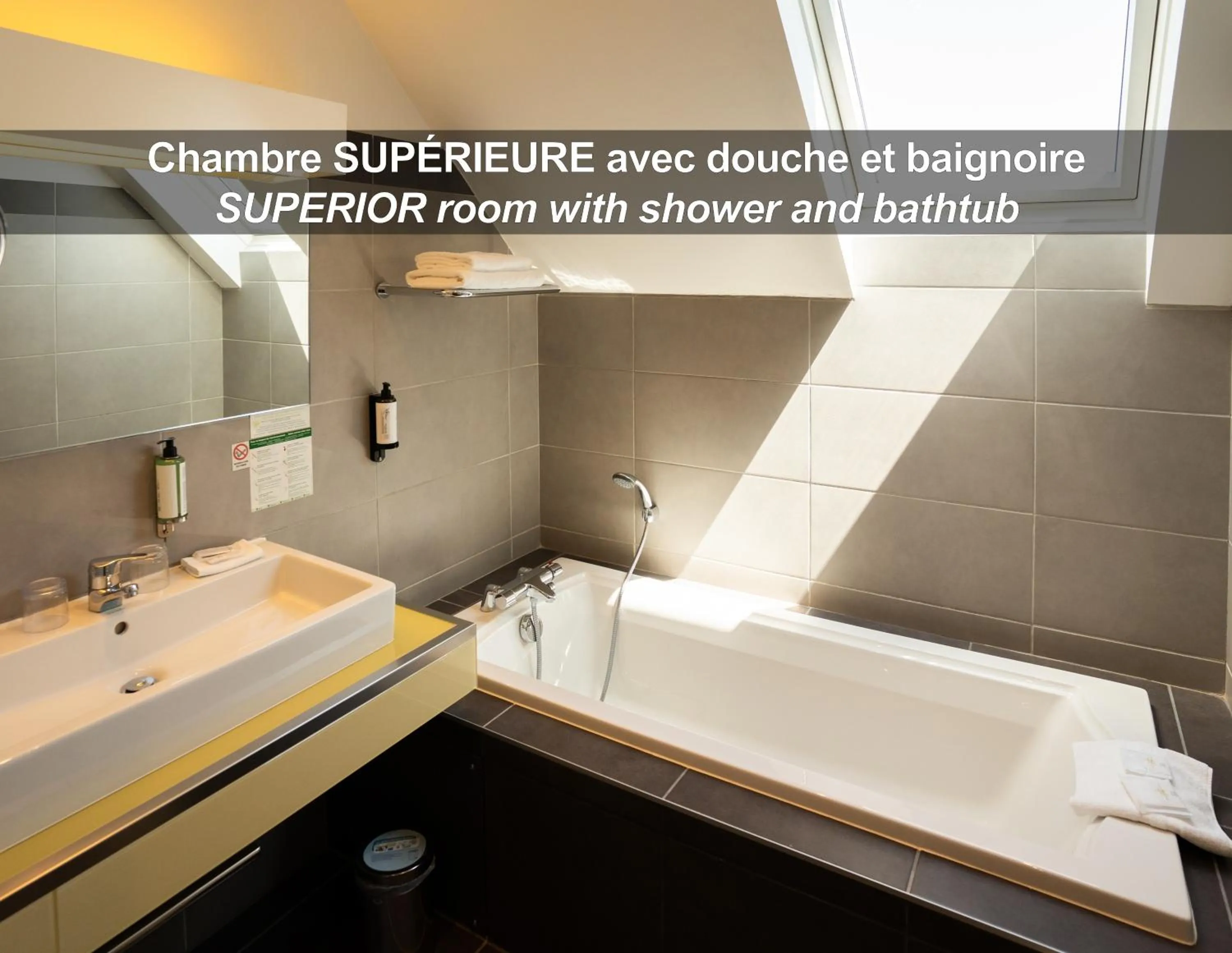 Bathroom in HÔTEL LA FERME DE BOURRAN - RODEZ - parking privé, soirée étape, bornes voitures électriques