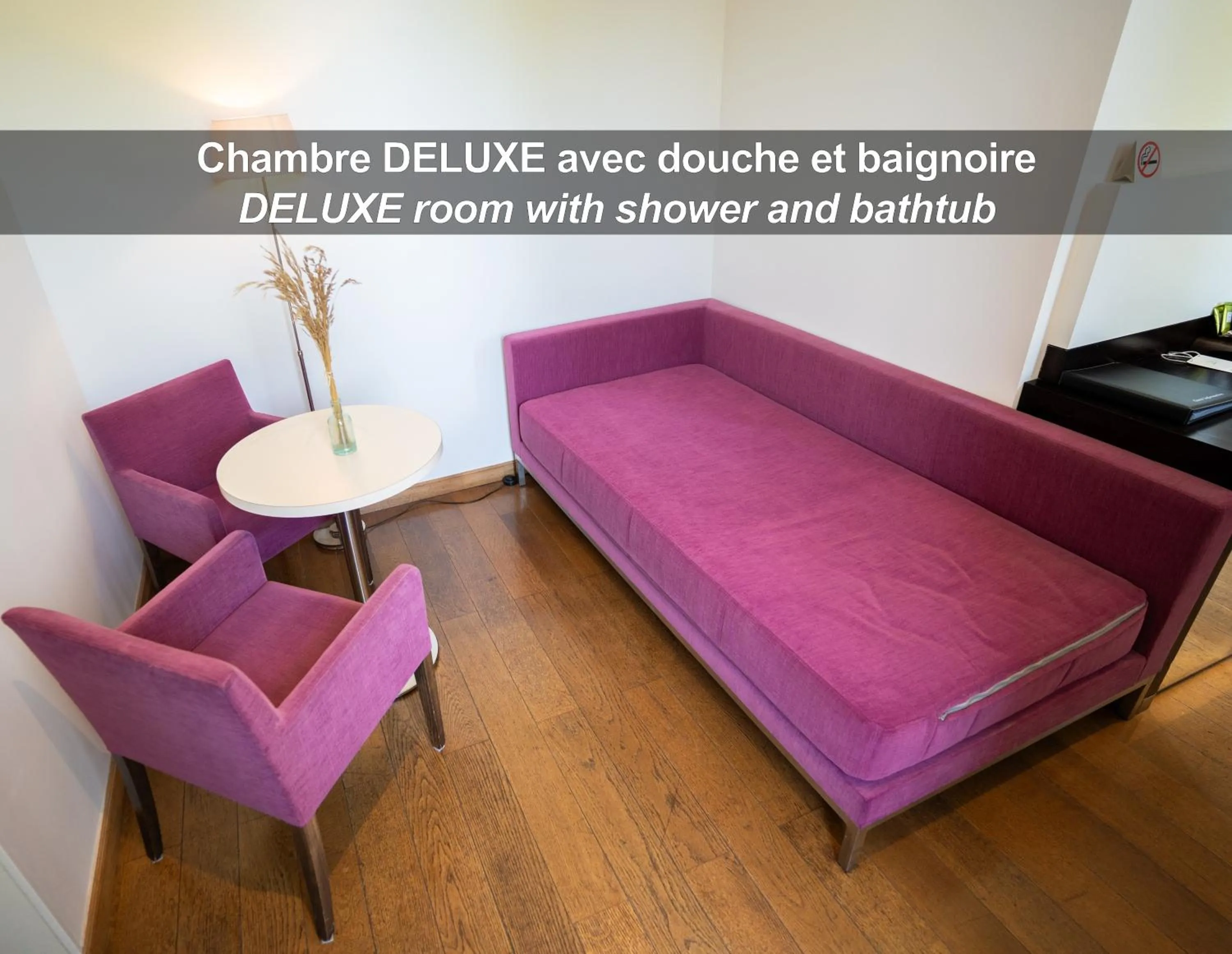 Seating area in HÔTEL LA FERME DE BOURRAN - RODEZ - parking privé, soirée étape, bornes voitures électriques