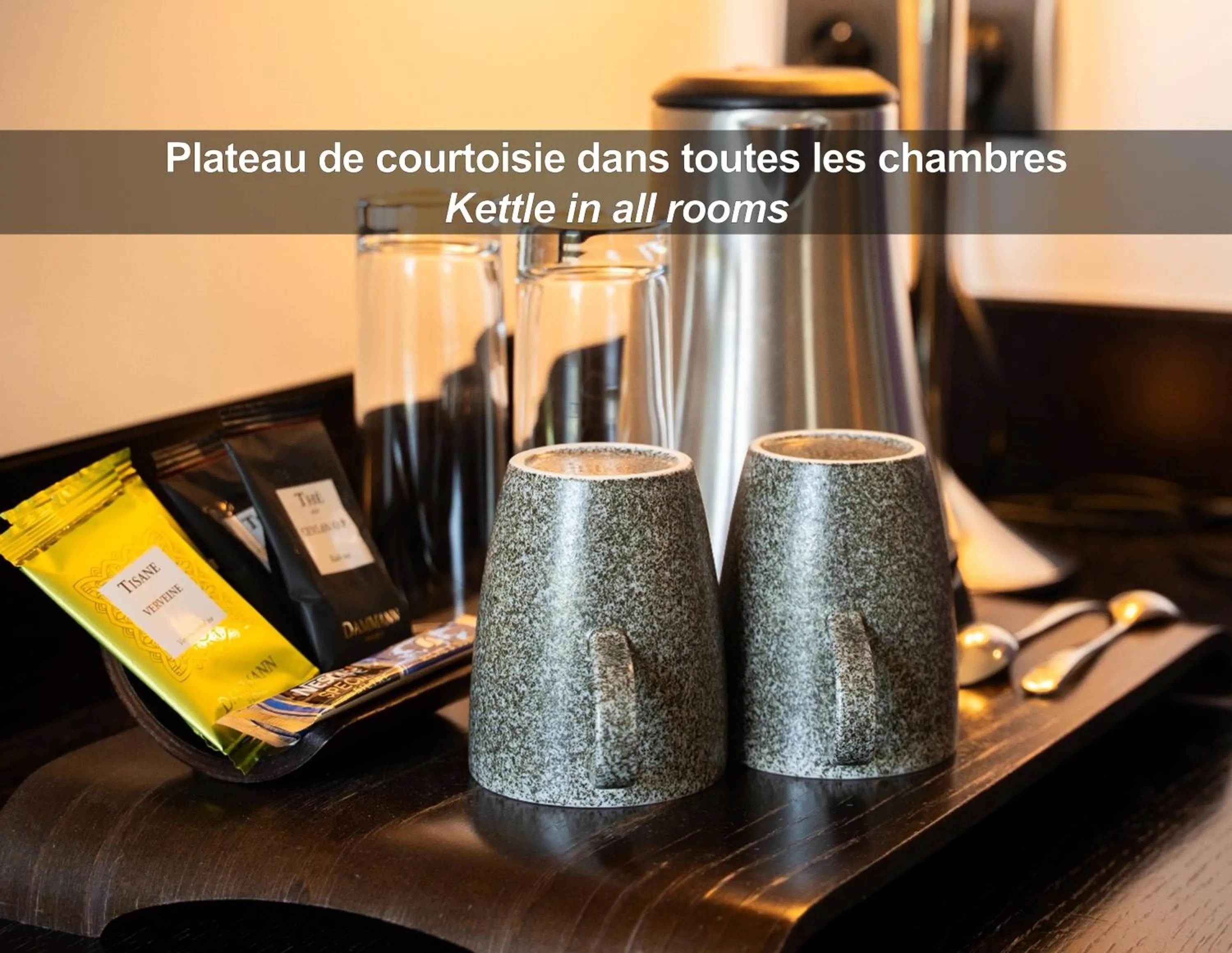 Coffee/tea facilities in HÔTEL LA FERME DE BOURRAN - RODEZ - parking privé, soirée étape, bornes voitures électriques