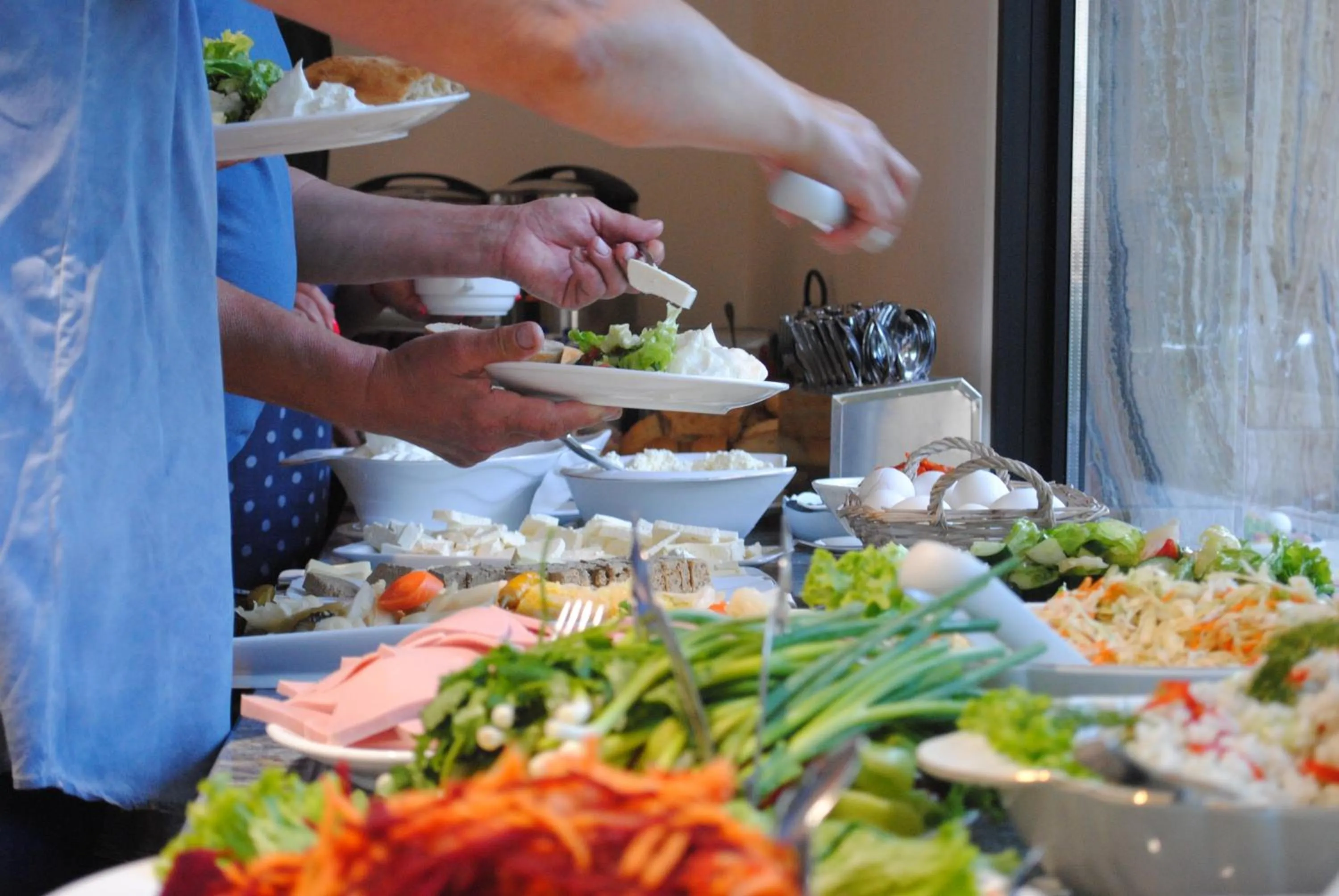 Buffet breakfast in Chveni Ezo Boutique Hotel