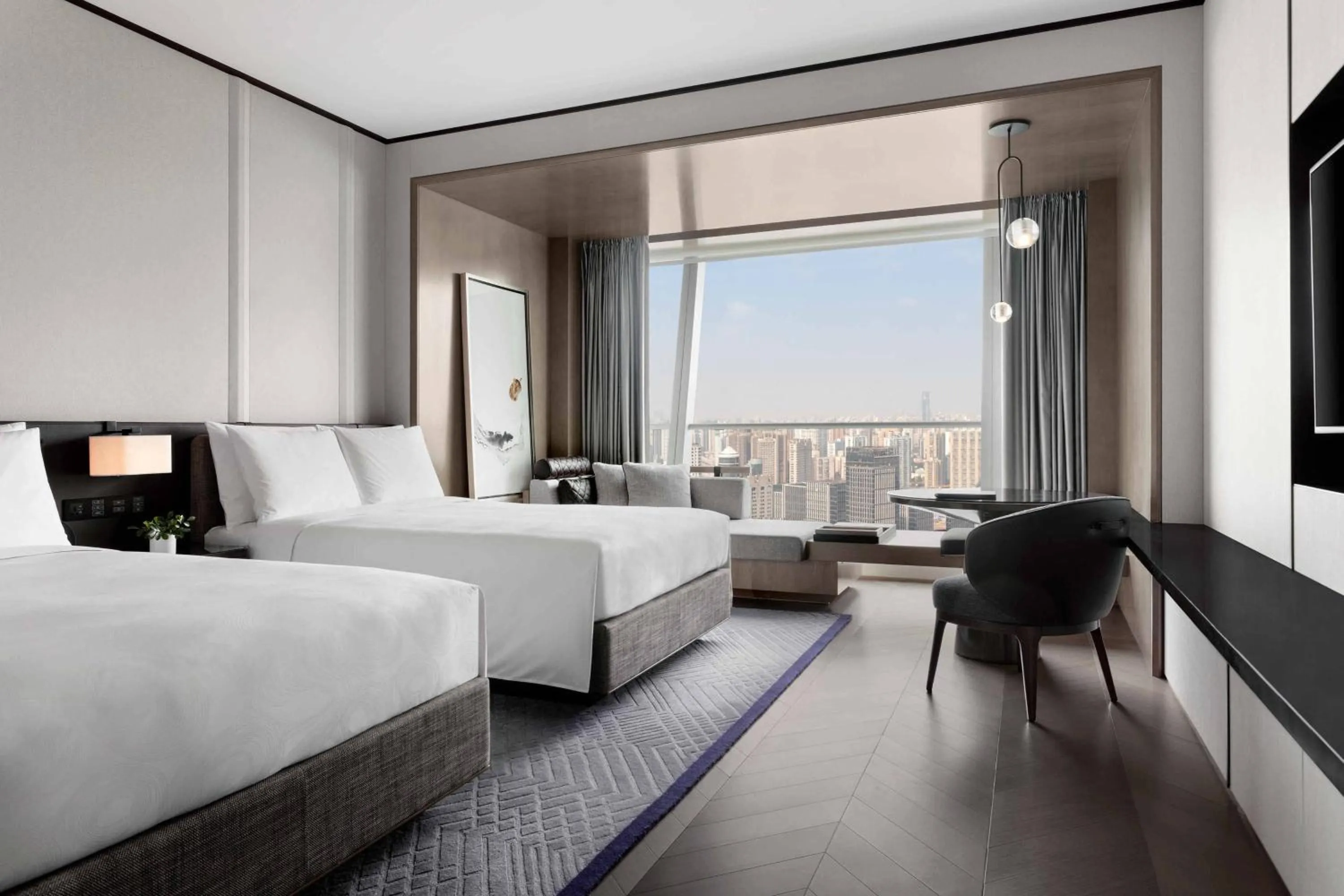 Photo of the whole room, Bed in JW Marriott Marquis Hotel Shanghai Pudong
