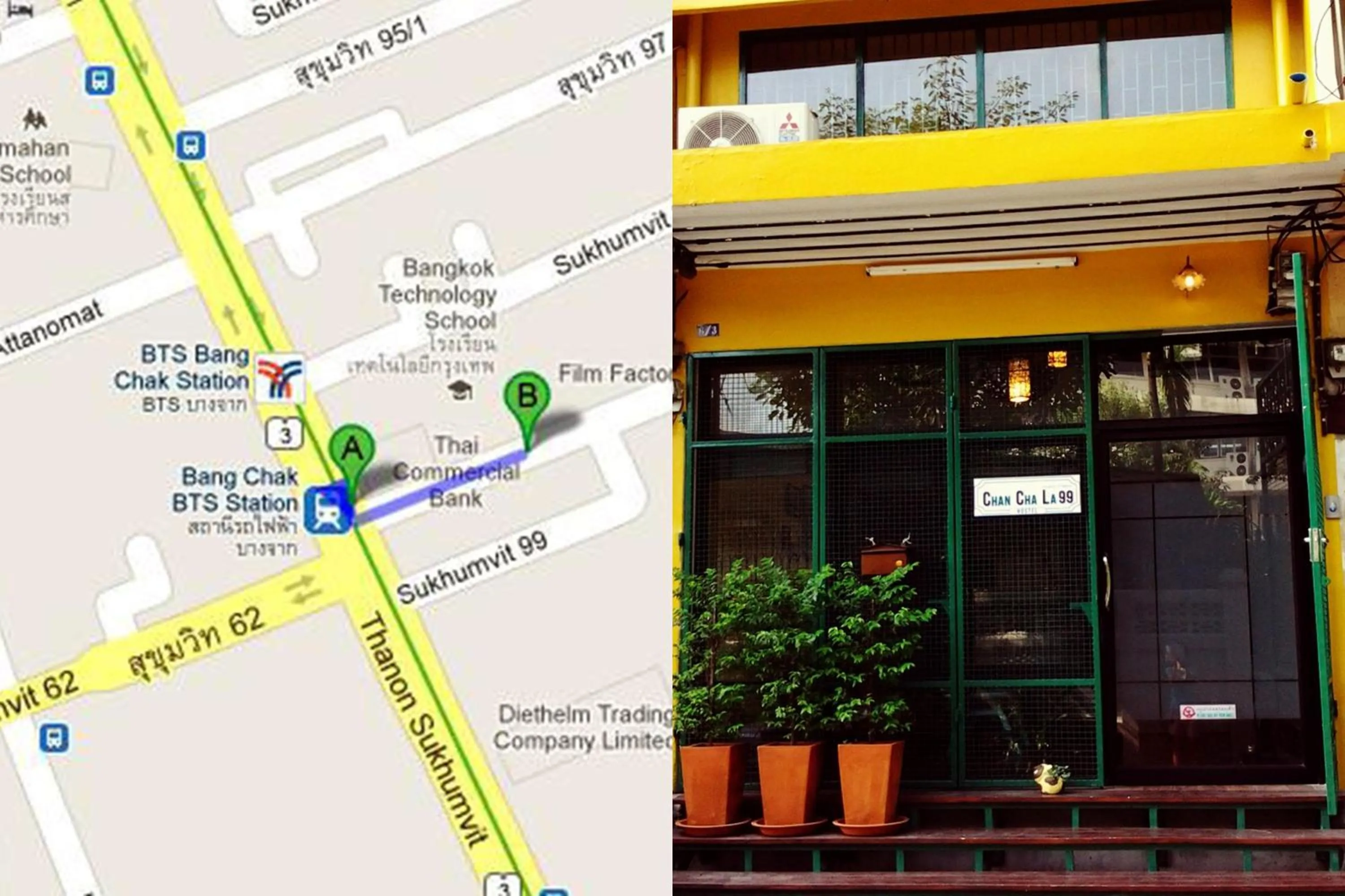 Facade/entrance in Chan Cha La 99 Hostel