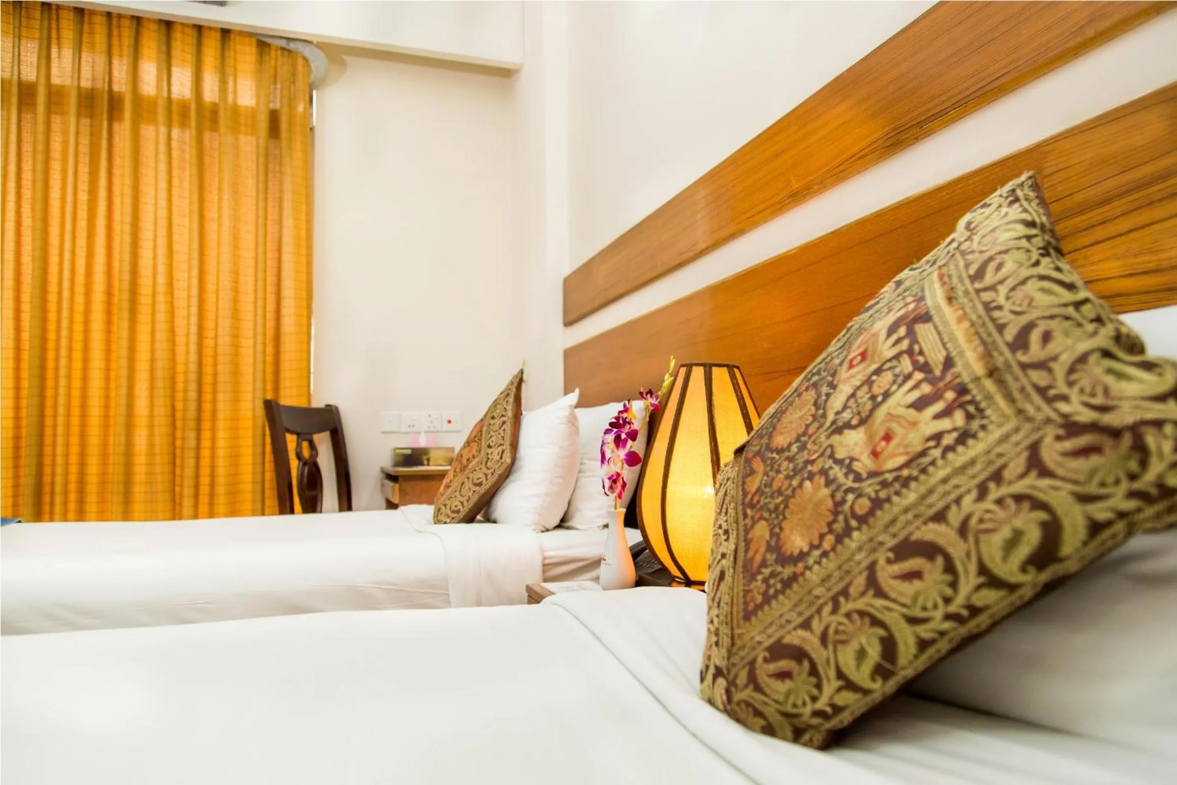 Decorative detail, Bed in Dhaka Golden Inn - Banani'Lakeside