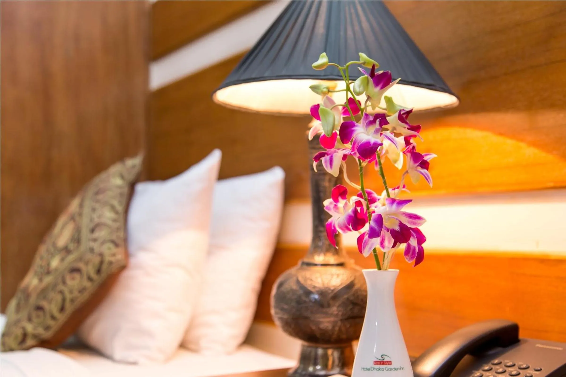 Decorative detail, Bed in Dhaka Golden Inn - Banani'Lakeside