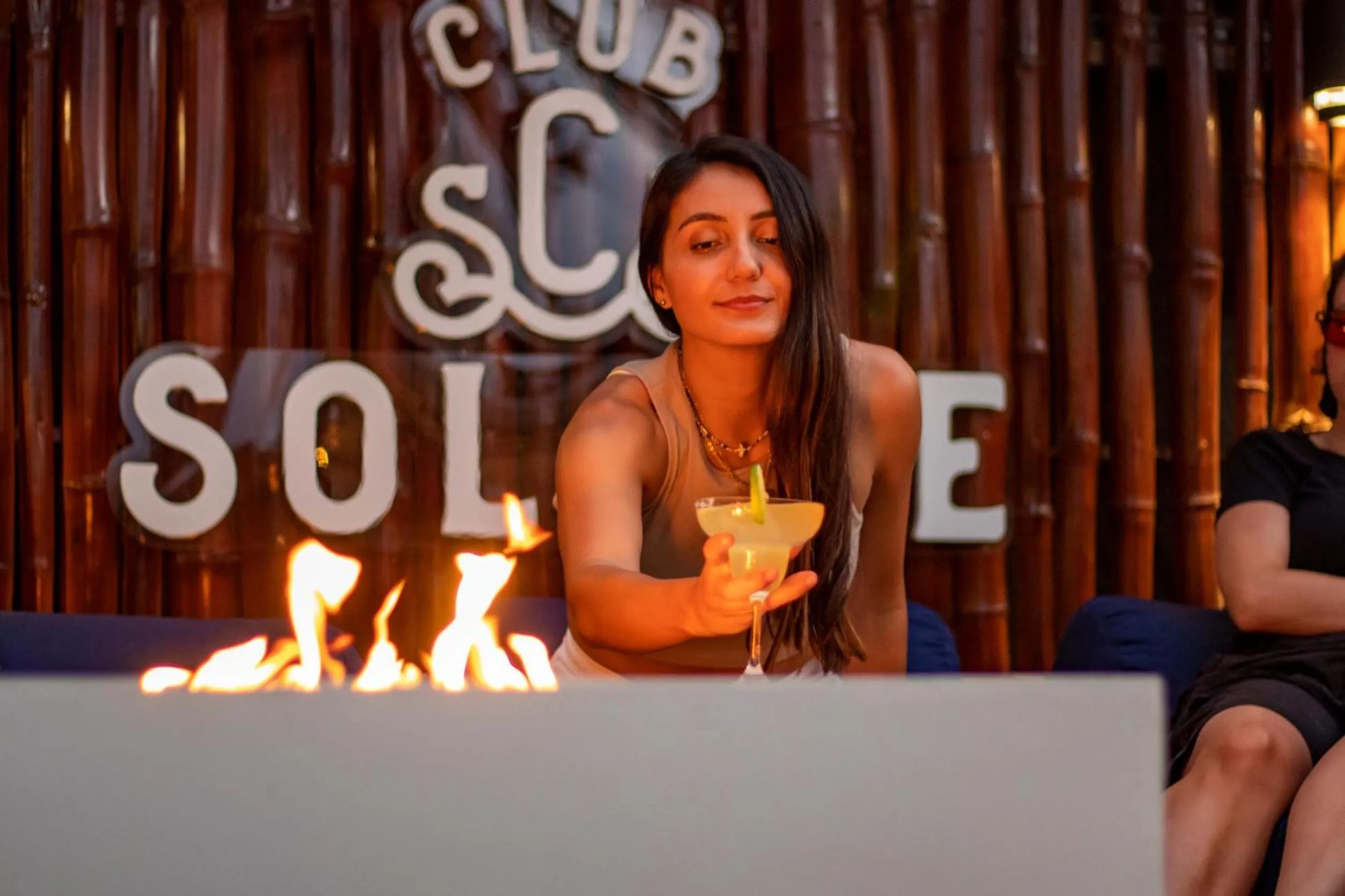 People in Cafe Playa Negra Hotel