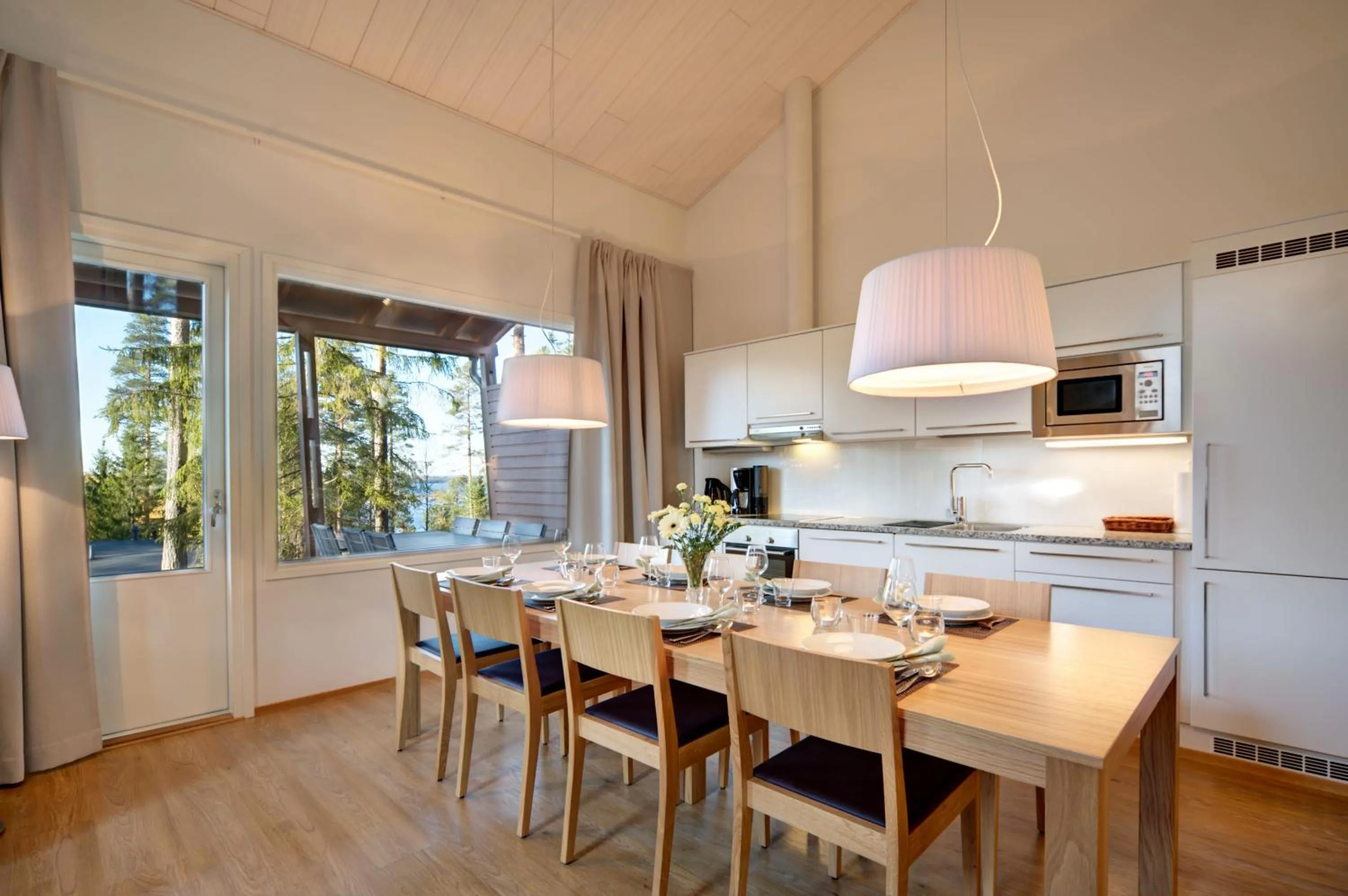 Kitchen or kitchenette in Imatran Kylpylä Spa Apartments