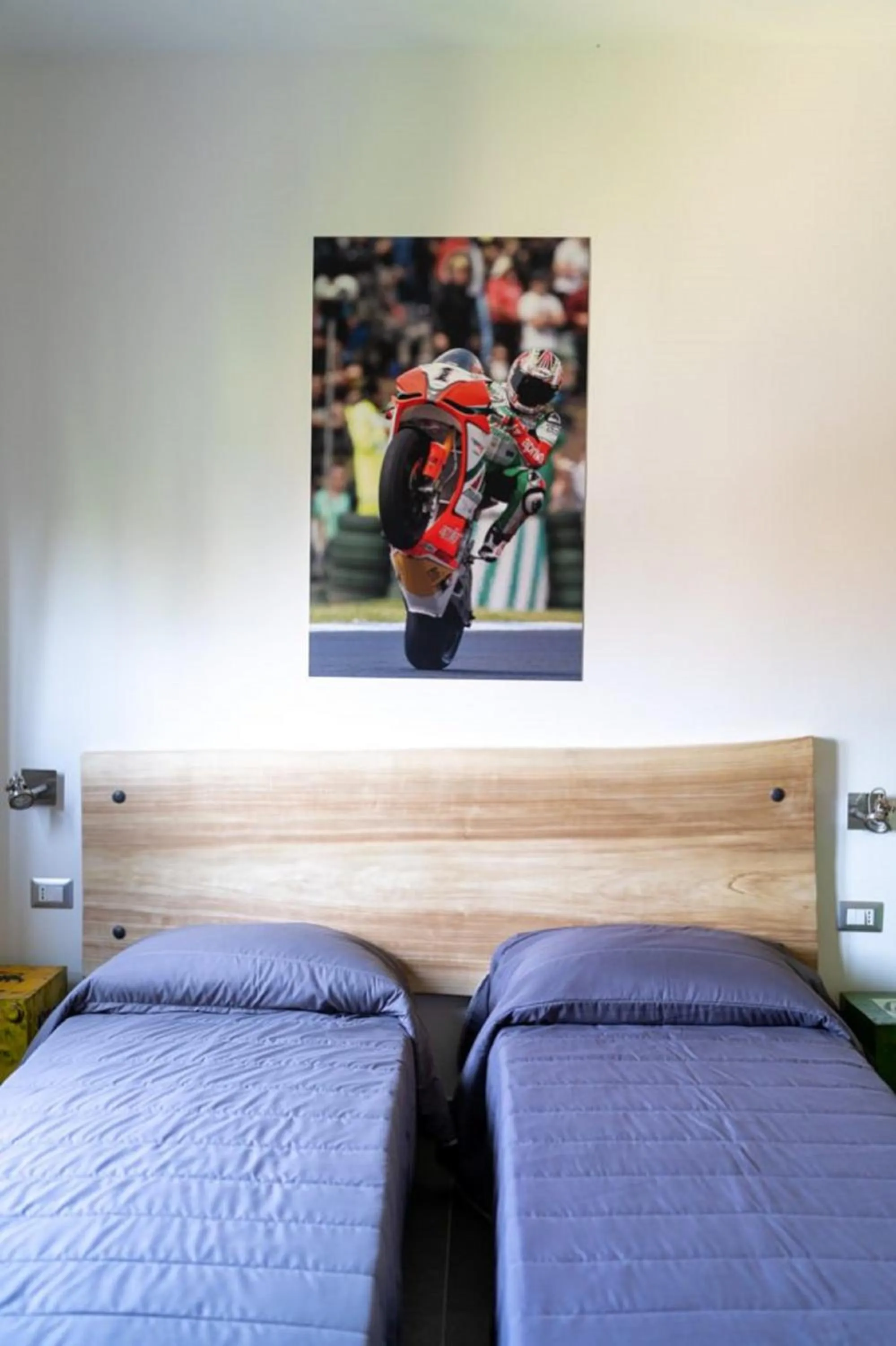 Bedroom in Italian Piston House Sport Moto Rent