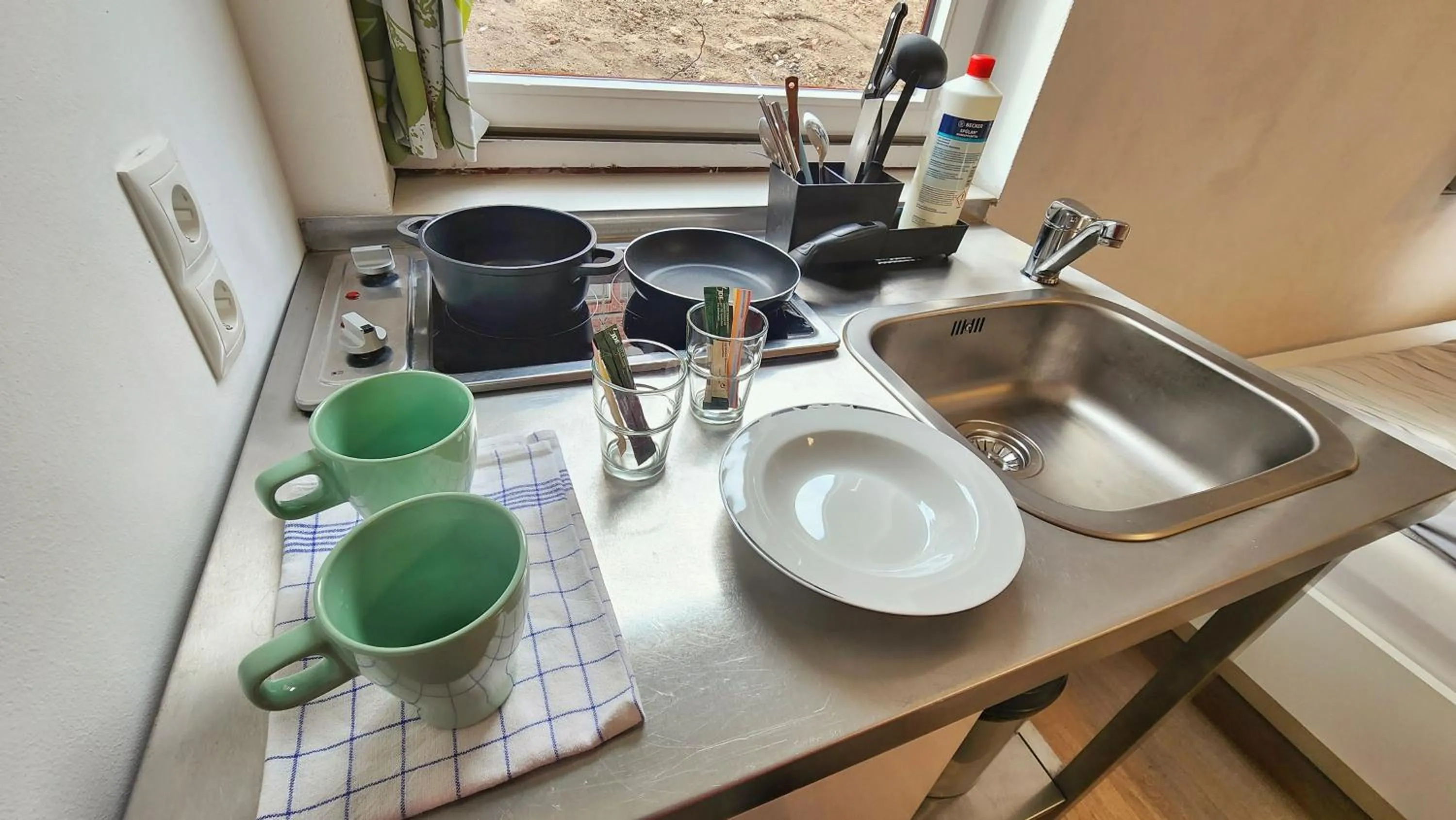 Kitchen or kitchenette in Aparthotel B & L