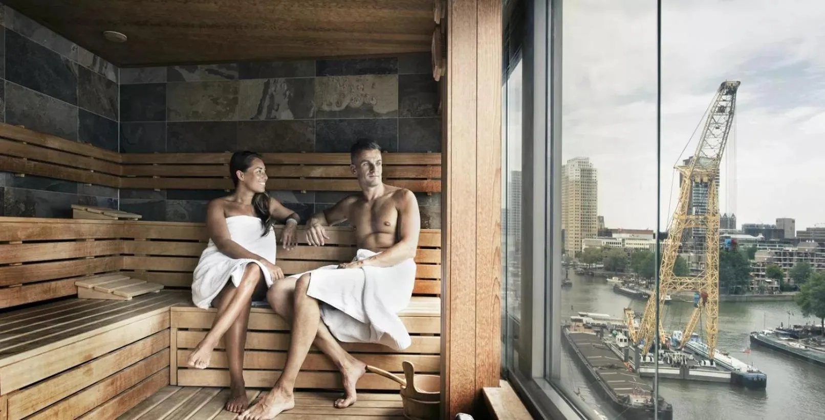 Sauna in Haven Hotel Rotterdam, Curio Collection by Hilton