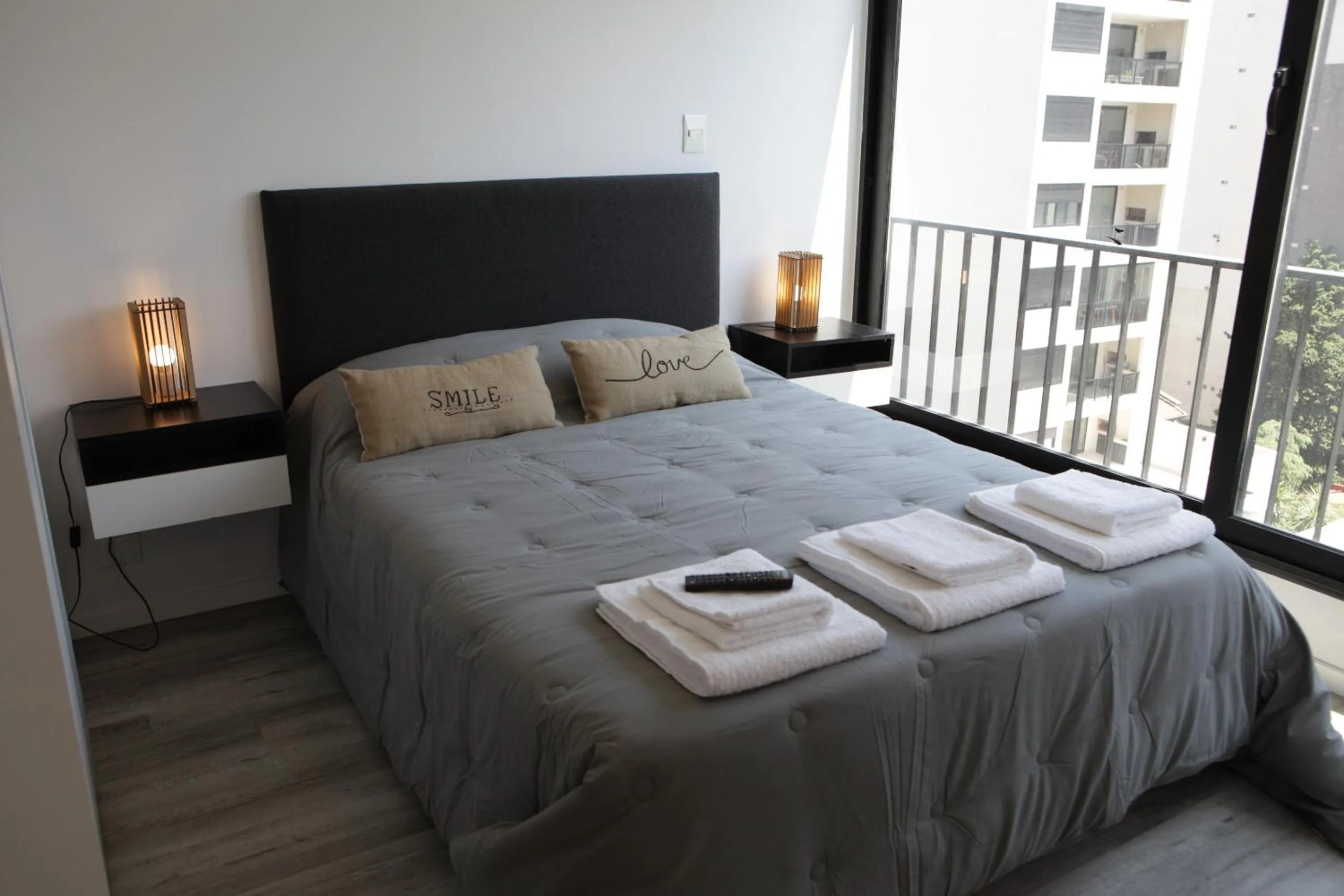 Bed in Monroe Suites